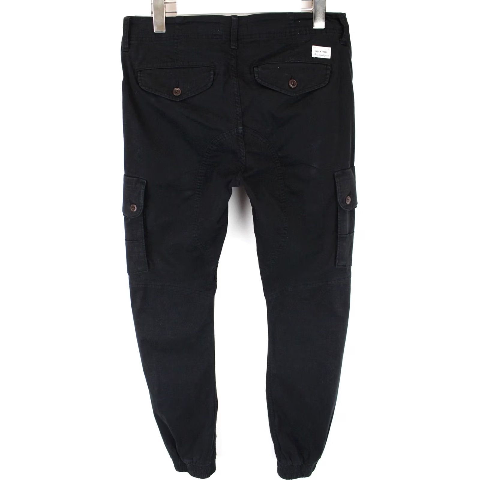 Jack & Jones Jack & Jones Anti Fit Trousers Men W30/L34 Ankle Length Button Black Cargo Size US 30 / EU 46 - 2 Thumbnail