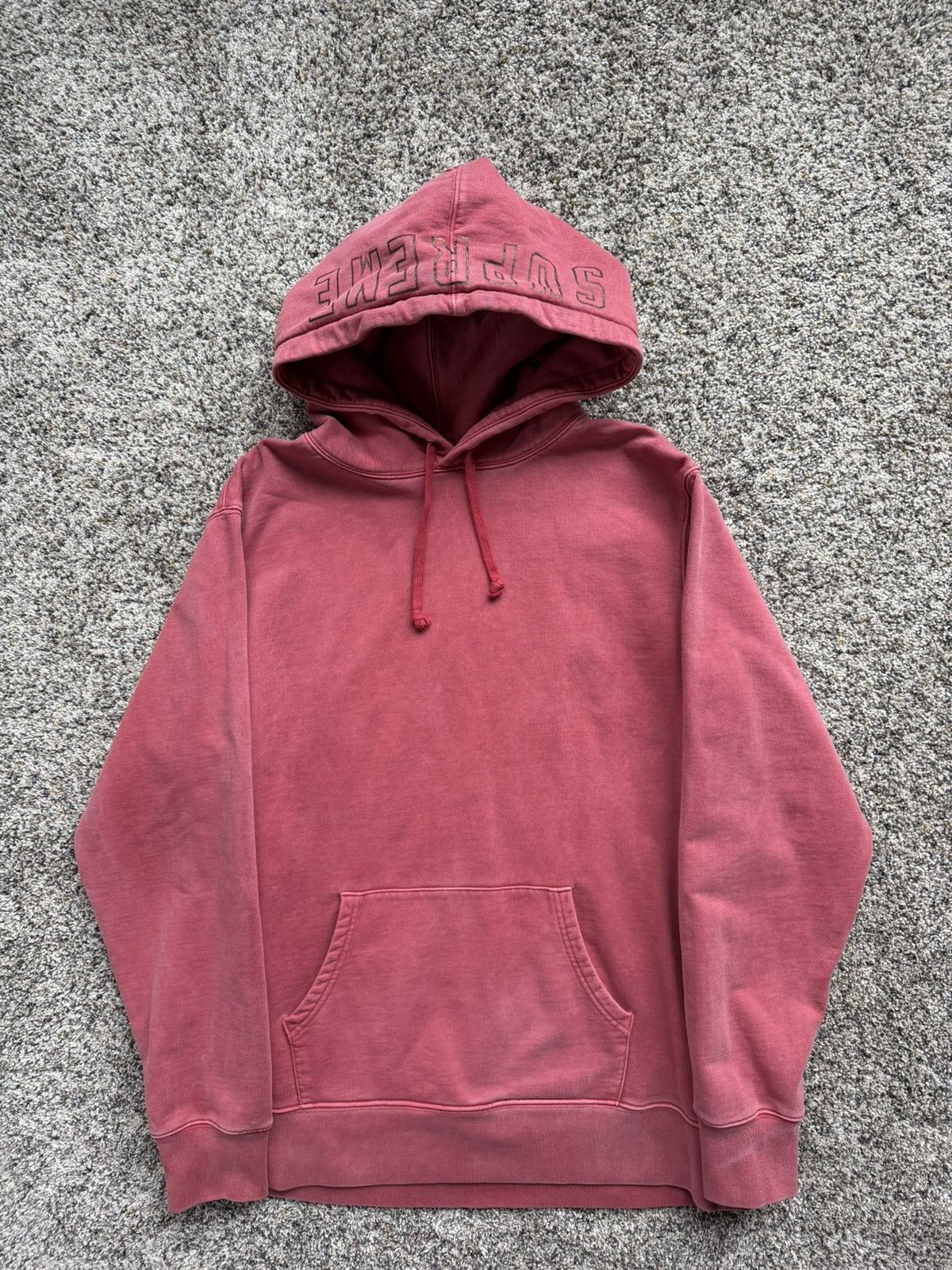 Supreme Supreme washed red hoodie spell out size XL Size US XL / EU 56 / 4 - 14 Thumbnail