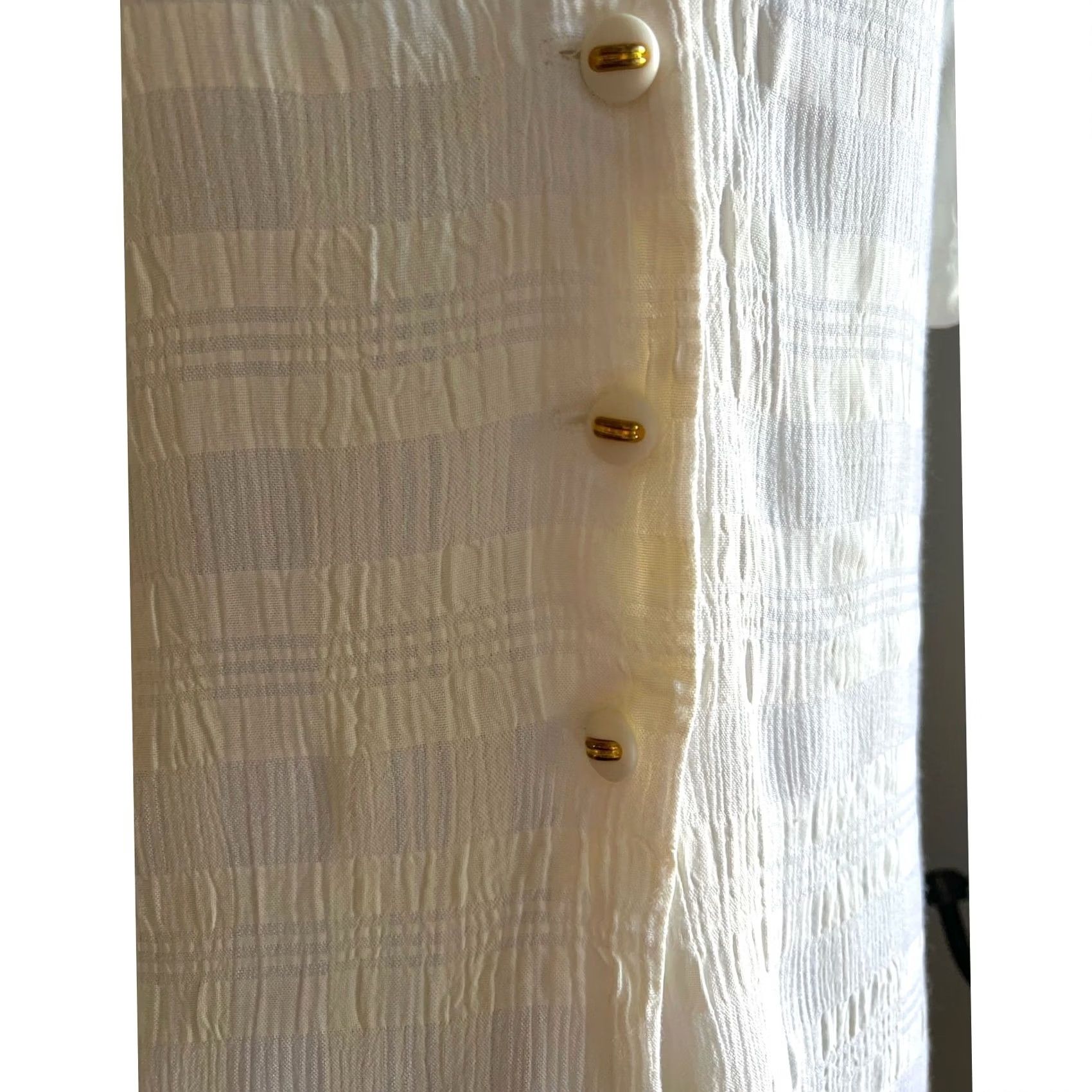 Vintage VINTAGE Farouche by Lori Weidner Blouse Shirt Tunic Ivory Gold Details 90s 80s Women’s Sz 12 Womens Size XL / US 12-14 / IT 48-50 - 3 Thumbnail