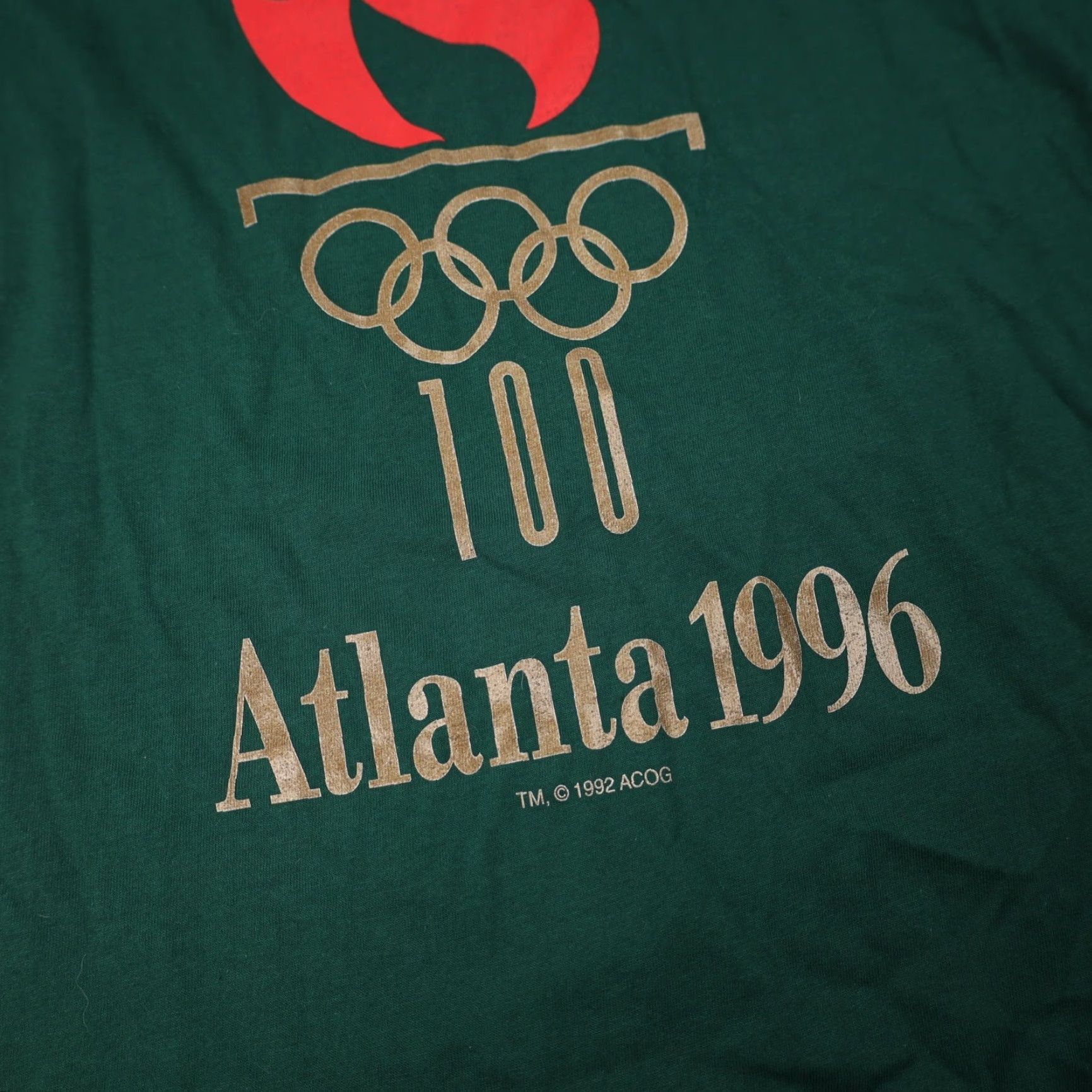Vintage VINTAGE 1996 Atlanta USA Olympics Mens XL Graphic T Shirt Green Size US XL / EU 56 / 4 - 4 Thumbnail