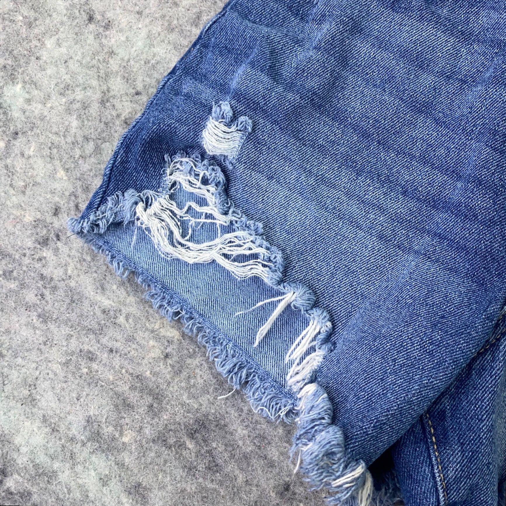 Denime Sincerely Jules Womens Shorts Size 1 Juniors Denim Blue Distressed Cut-Off Stretch Size 25" / US 0 / IT 36 - 5 Thumbnail