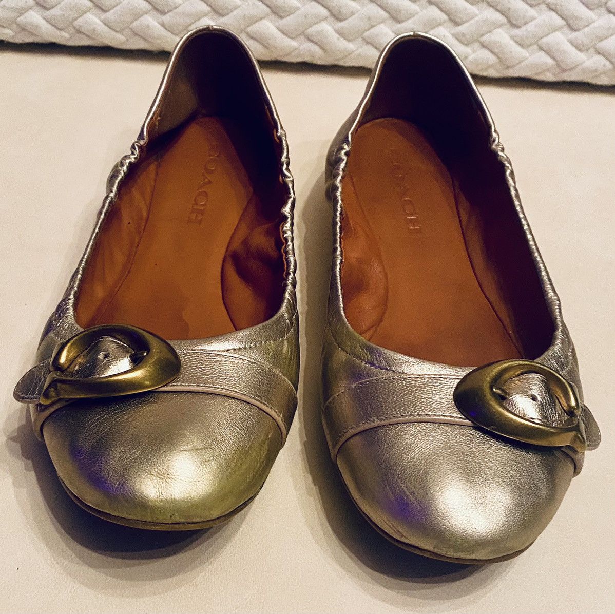 Coach Coach Stanton Champagne Leather C Buckle Ballet Flats 9.5 M Size US 9.5 / IT 39.5 - 5 Thumbnail