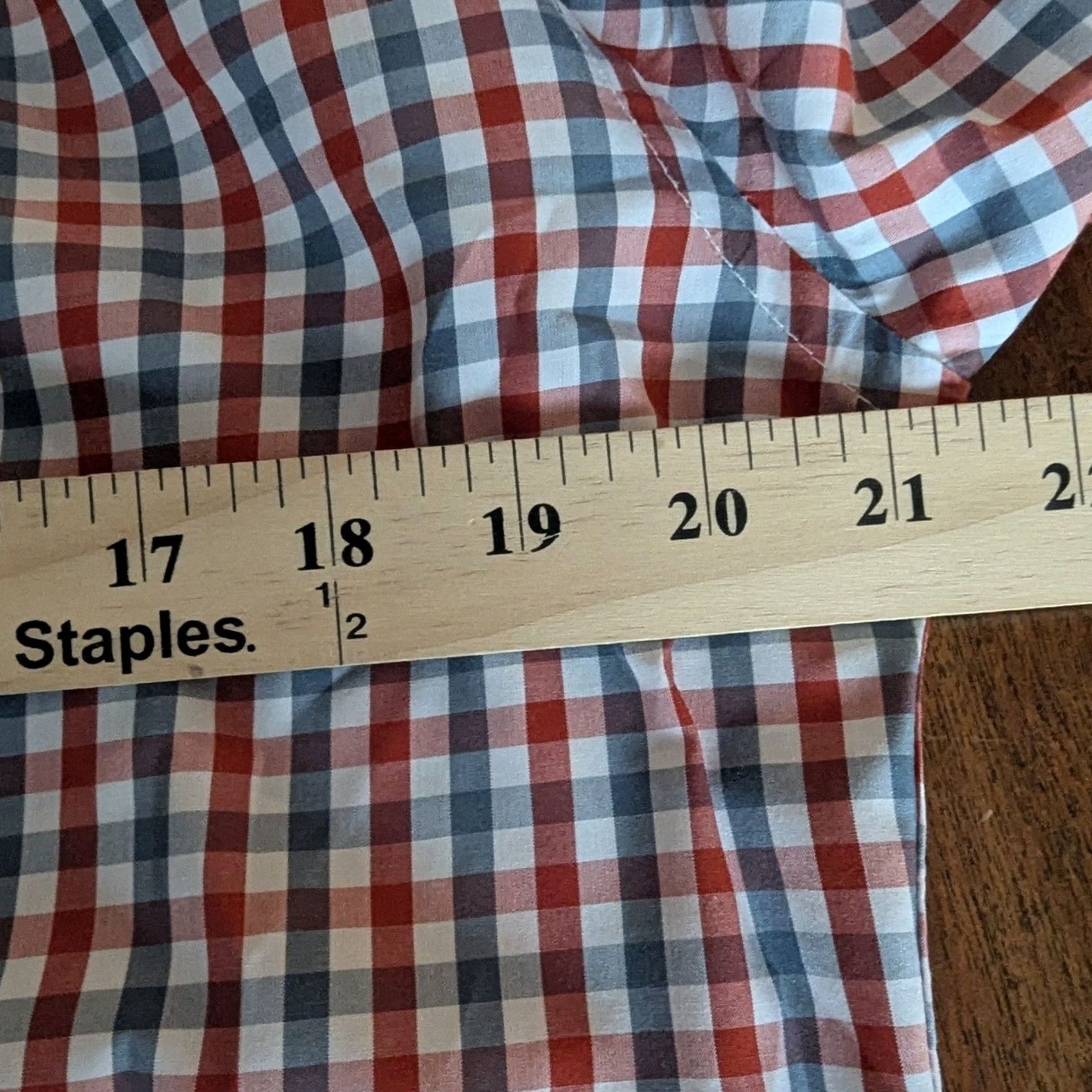 Gap Gap Lived-In Mens Medium Button Down Shirt Red White Blue Gingham Check Cotton Size US M / EU 48-50 / 2 - 5 Thumbnail