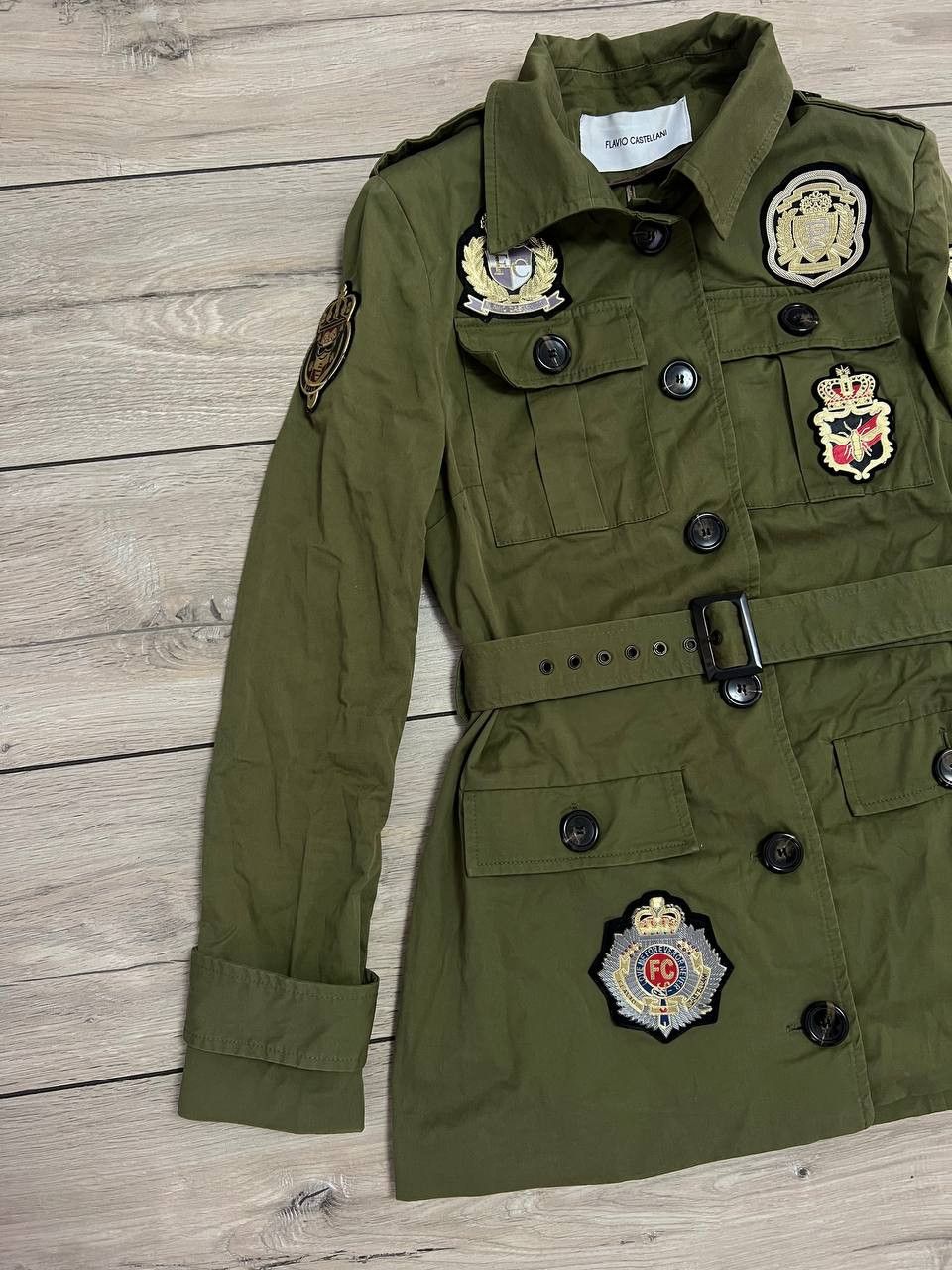 Other Flavio Castellani Military Khaki Patched Shirt Jacket EUR 40 Size S / US 4 / IT 40 - 10 Thumbnail