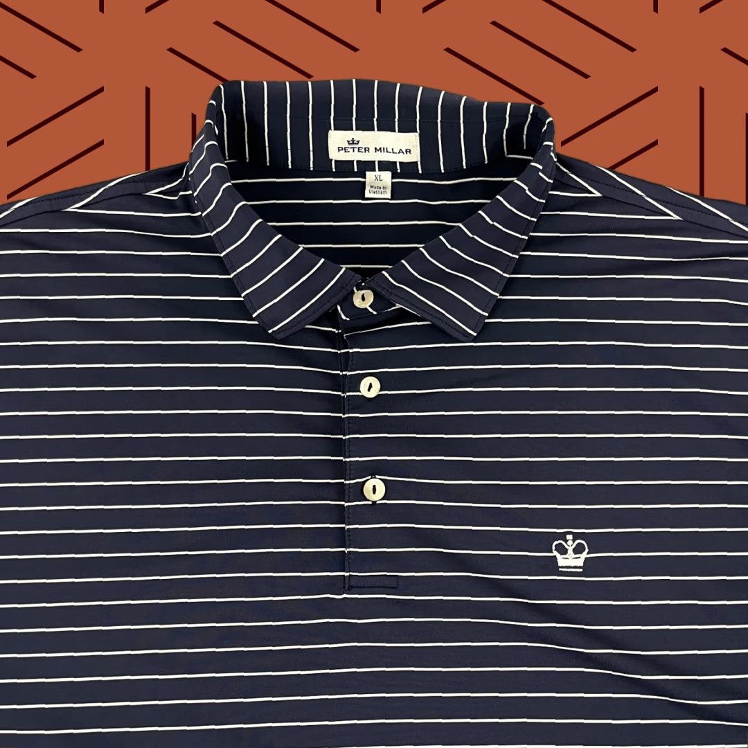 Peter Millar Peter Millar Polo Shirt Mens XL Blue Kings Creek Country Club Crown Golf Sport Shirt Short Sleeve Button Collared Logo Size US XL / EU 56 / 4 - 1 Thumbnail