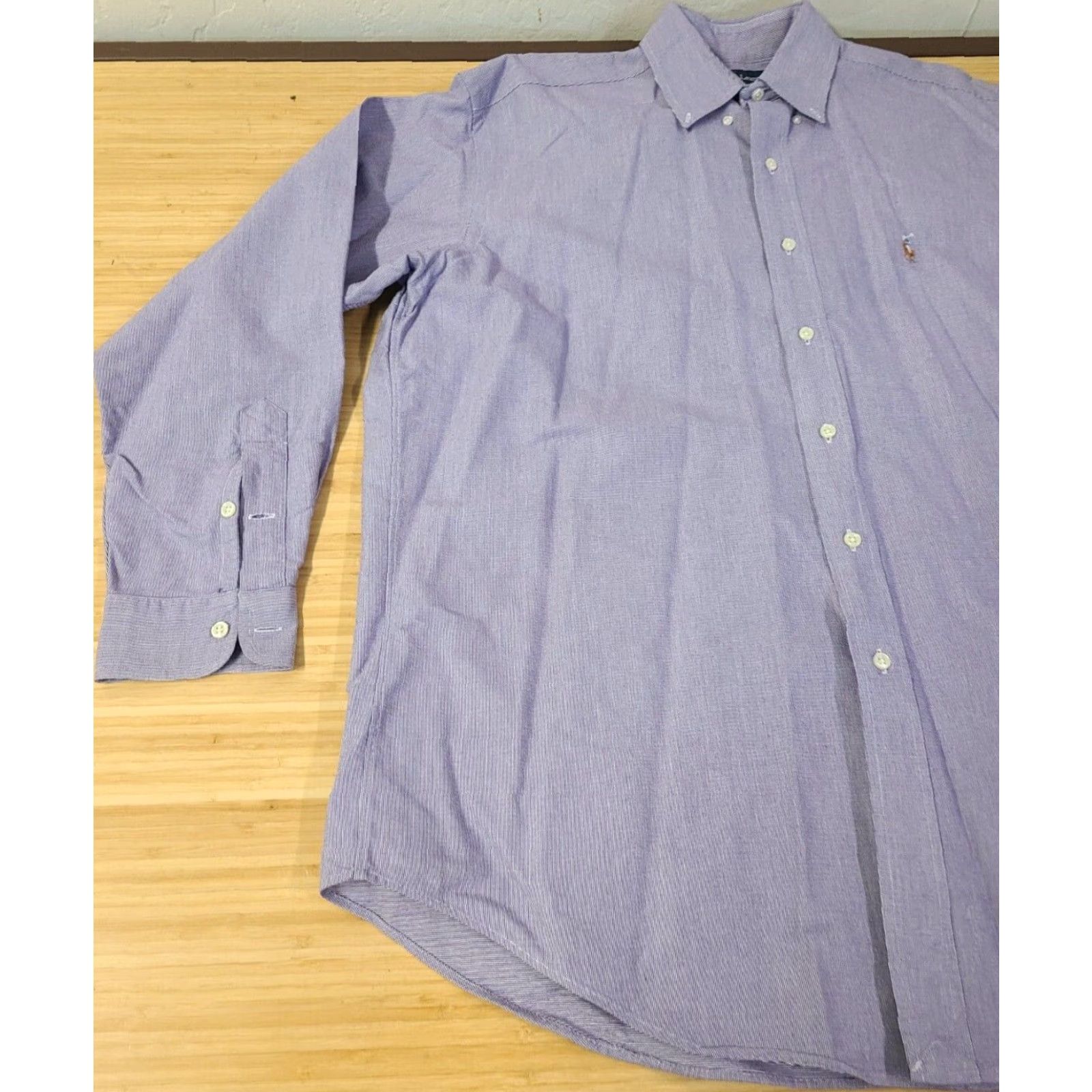 Polo Ralph Lauren Polo Ralph Lauren Shirt Men's Purple Square L Long Sleeve Button-Down Collared Knit Cotton Embroidered Logo Classic Size US L / EU 52-54 / 3 - 3 Thumbnail