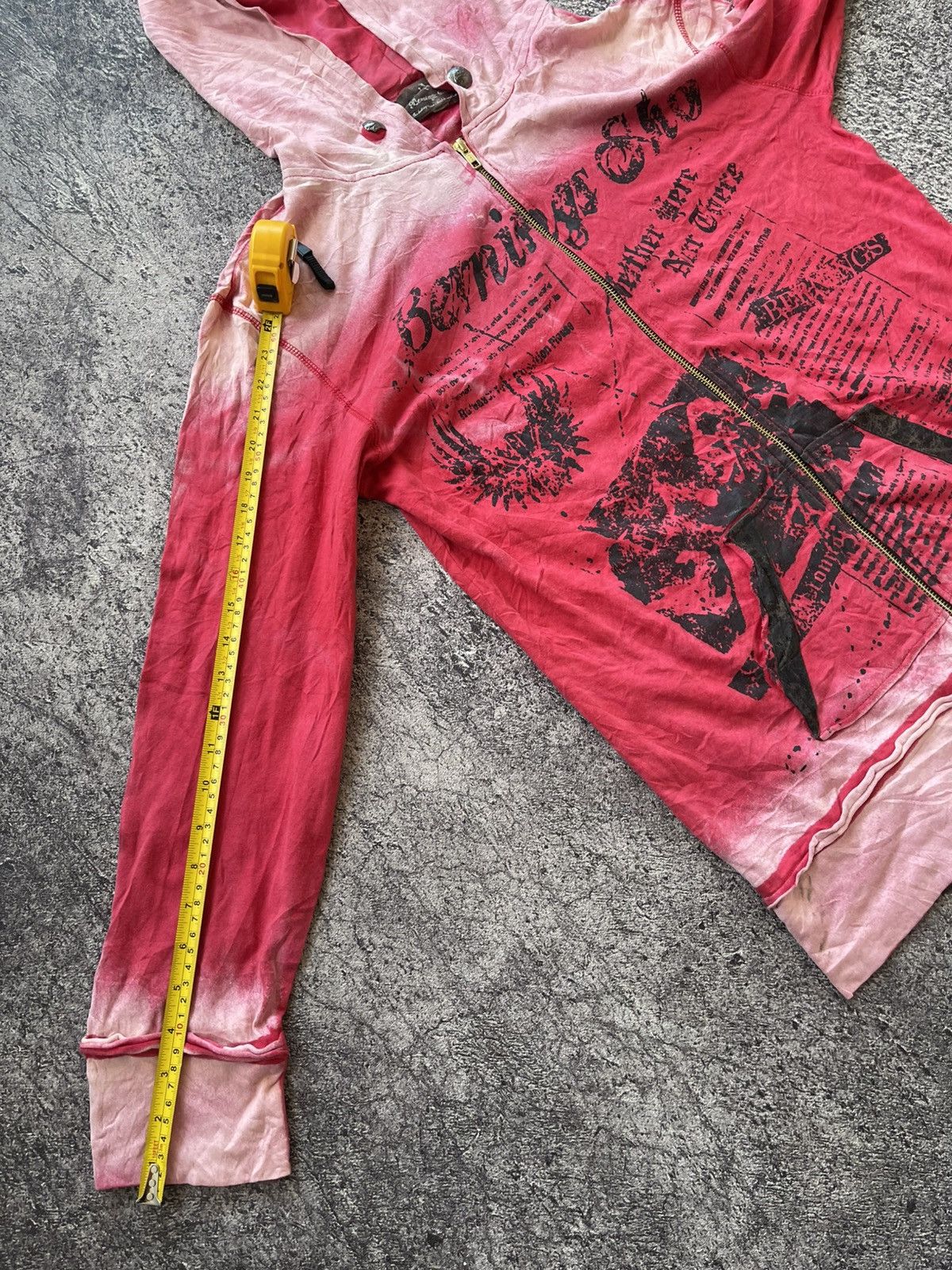 Japanese Brand Y2k Berning sho skull grunge poem zip hoodie Size US L / EU 52-54 / 3 - 9 Thumbnail