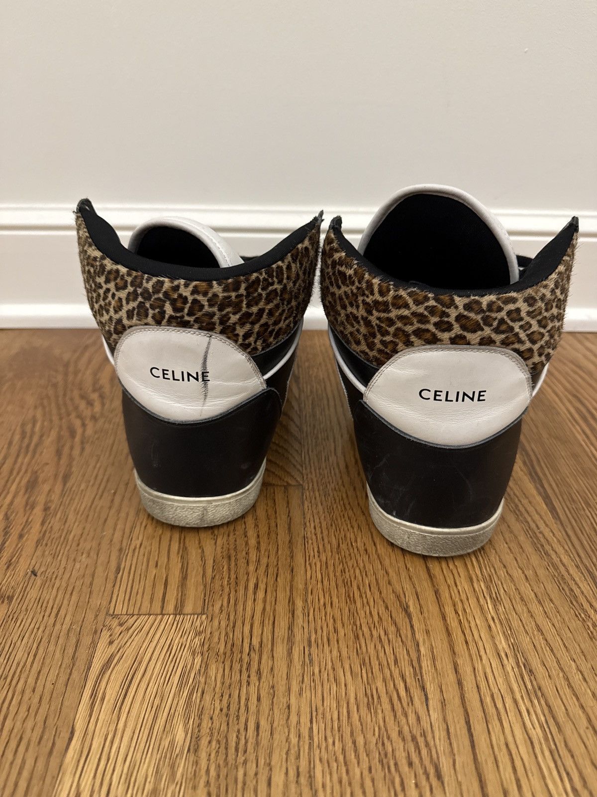 Celine × Hedi Slimane Hedi Era Leopard Print High Top Leather Sneakers Size US 9 / EU 42 - 4 Thumbnail