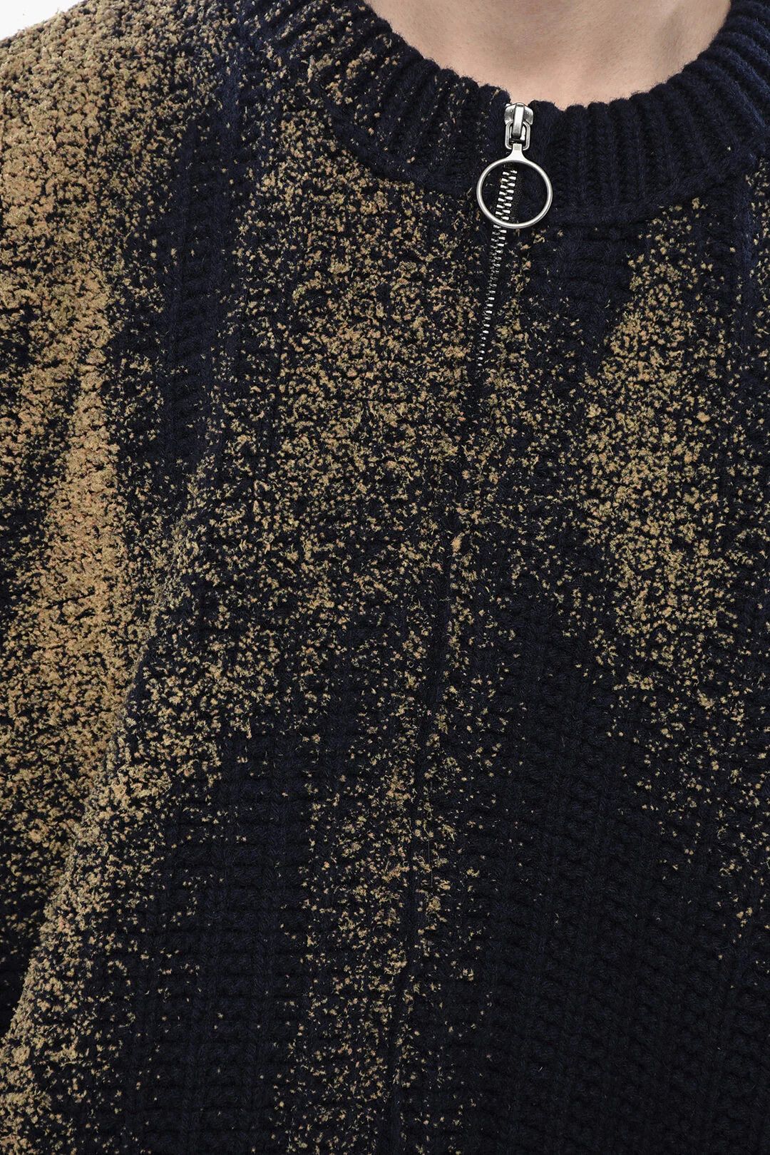 Maison Margiela og1mm0326 Zip-Up Wool Pullover in Blue Size US M / EU 48-50 / 2 - 3 Thumbnail