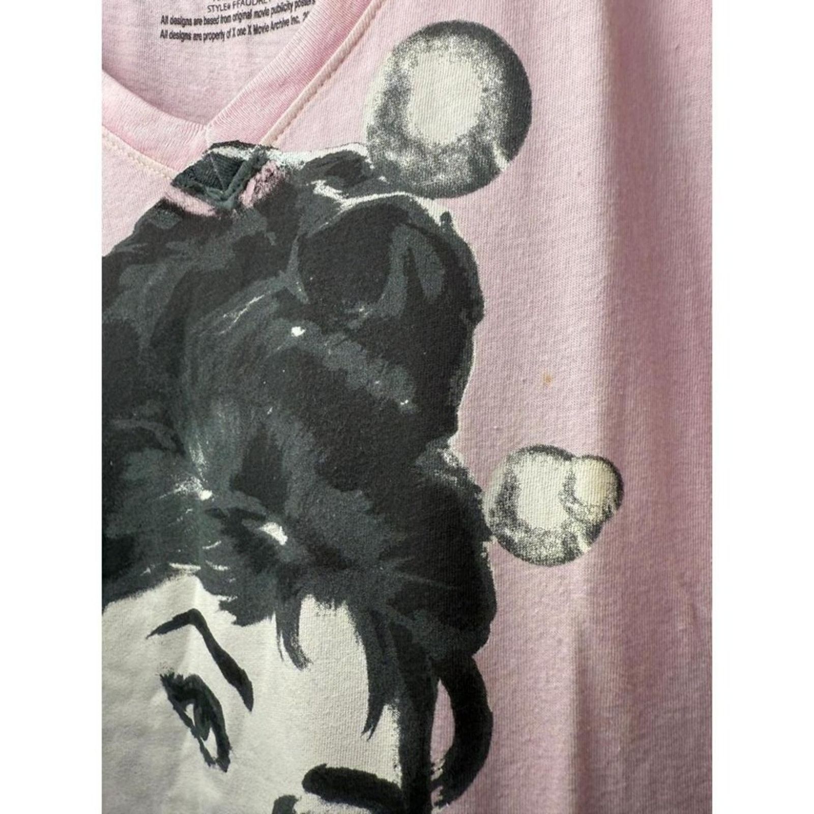 Reel Legends Hollywood Legend Audrey Hepburn Pink V-Neck Tee Size L NWOT Size L / US 10 / IT 46 - 5 Thumbnail