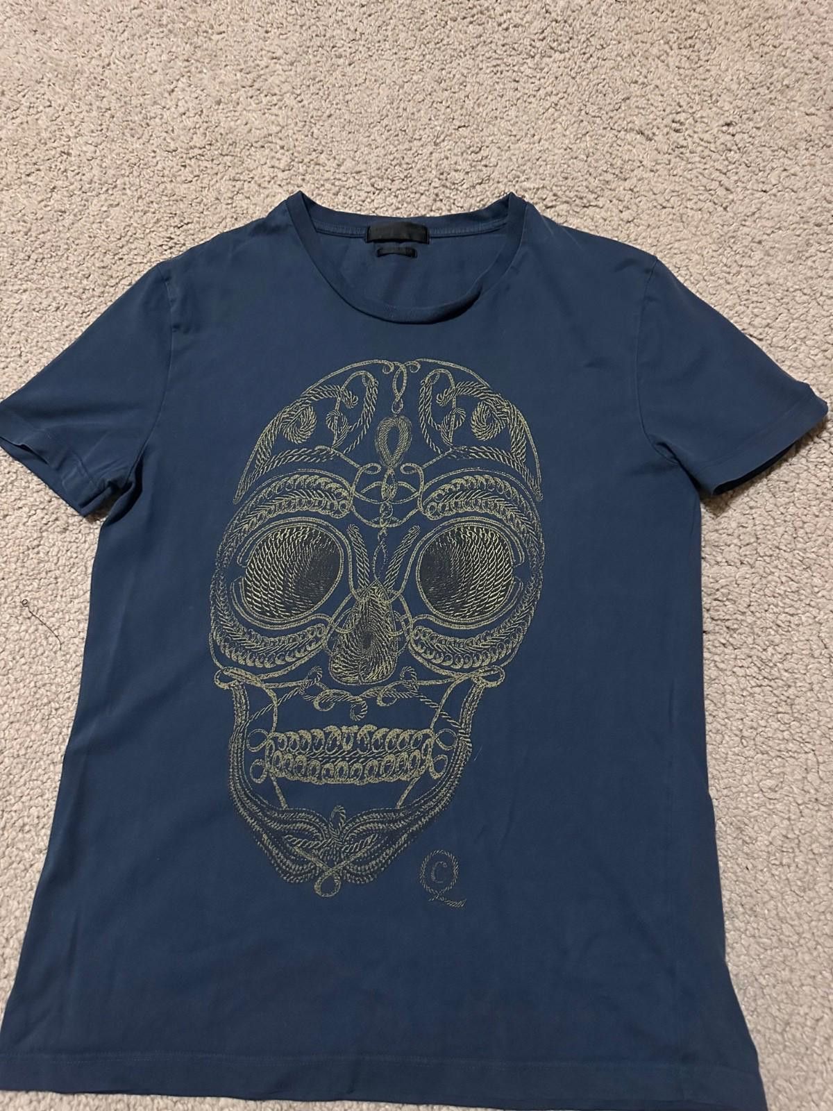 Alexander McQueen Alexander McQueen Blue Skull Men's T-Shirt Sz L Size US L / EU 52-54 / 3 - 2 Thumbnail