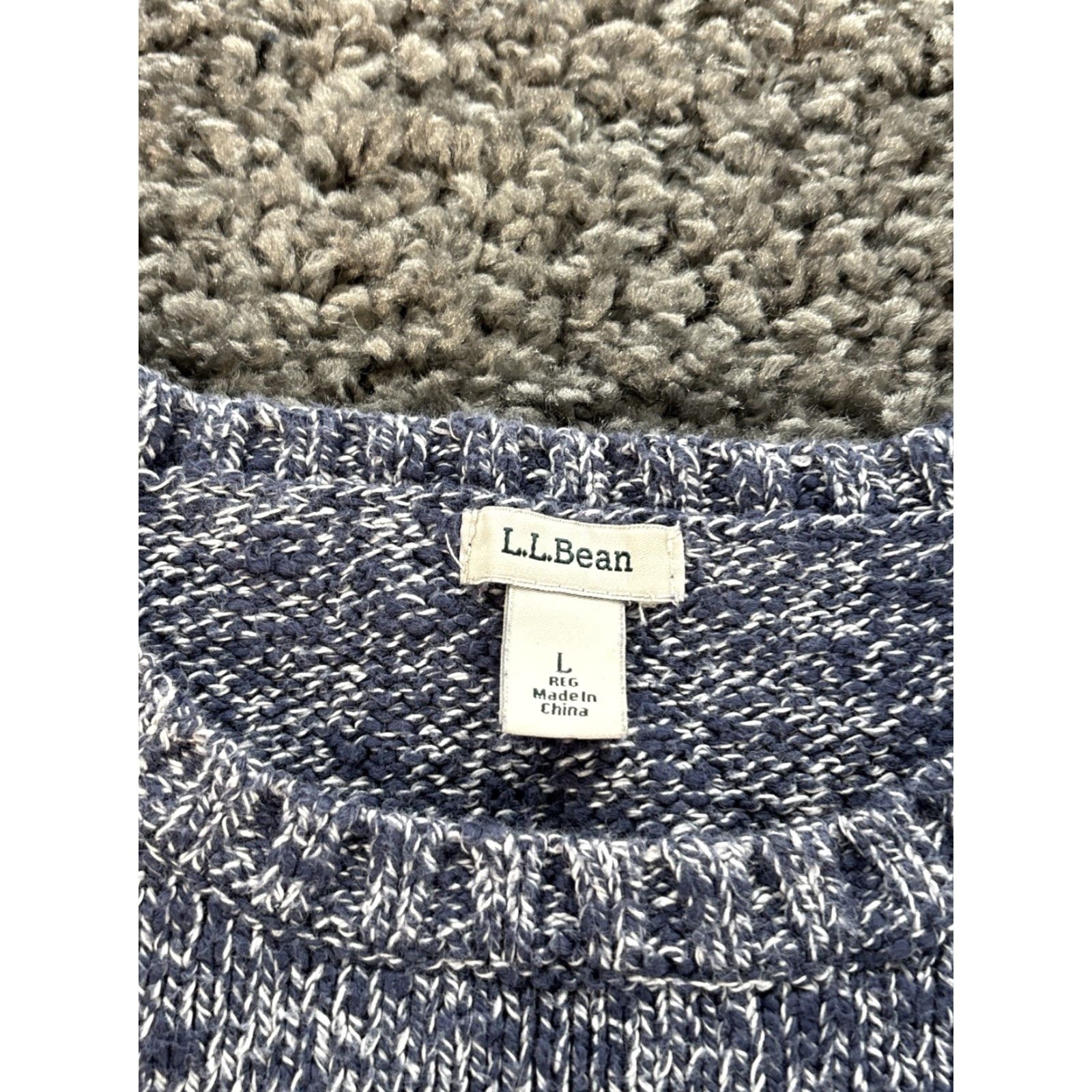 Vintage VINTAGE L.L. Bean Sweater Womens Large Blue Knit Crewneck Pullover Cotton 501067 Ladies Crew Neck Long Sleeve Women Turtleneck? Size L / US 10 / IT 46 - 4 Thumbnail