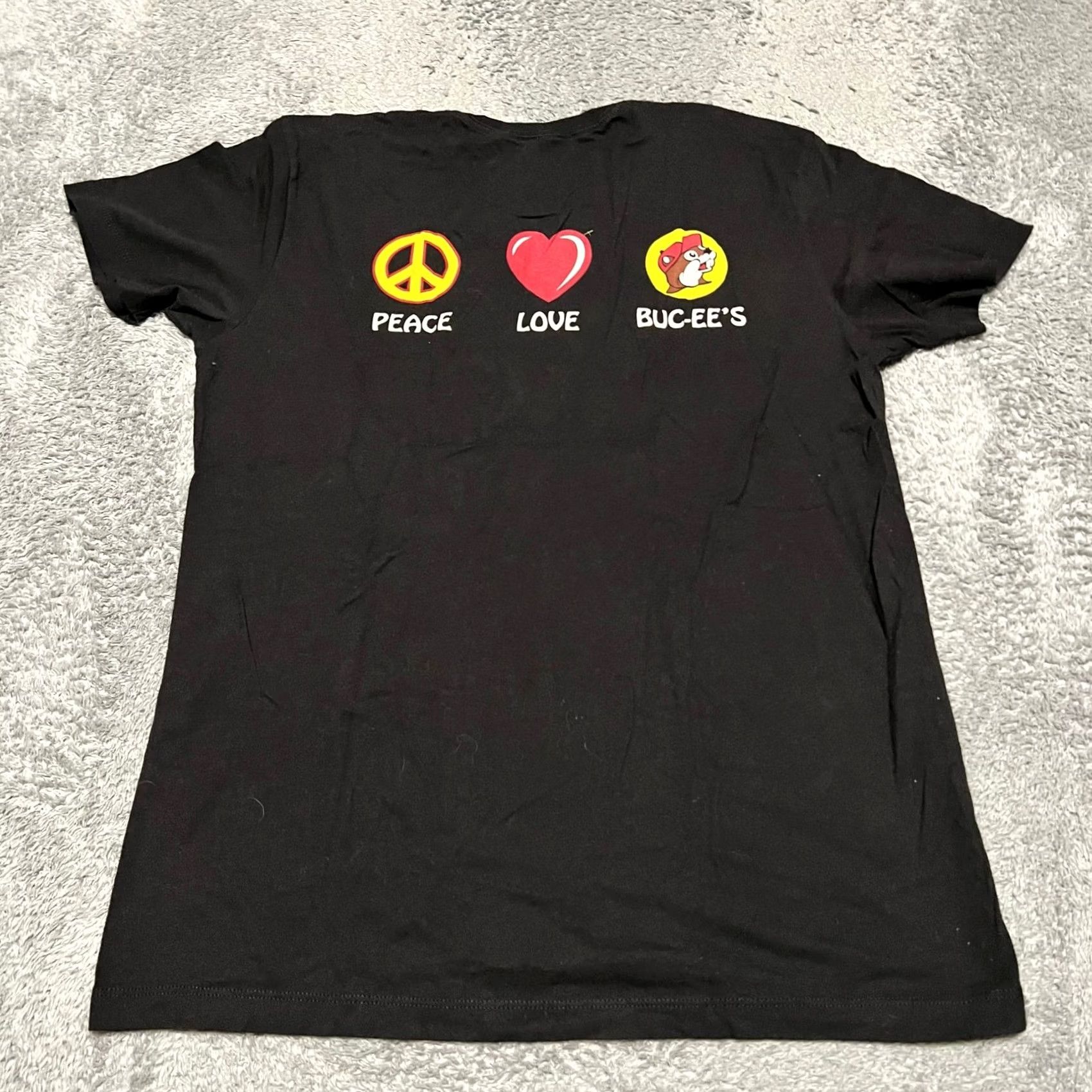 Vintage Buc-ees T Shirt Black Large Adult Peace Love Short Sleeve Tourist Casual Mens Size US L / EU 52-54 / 3 - 2 Thumbnail