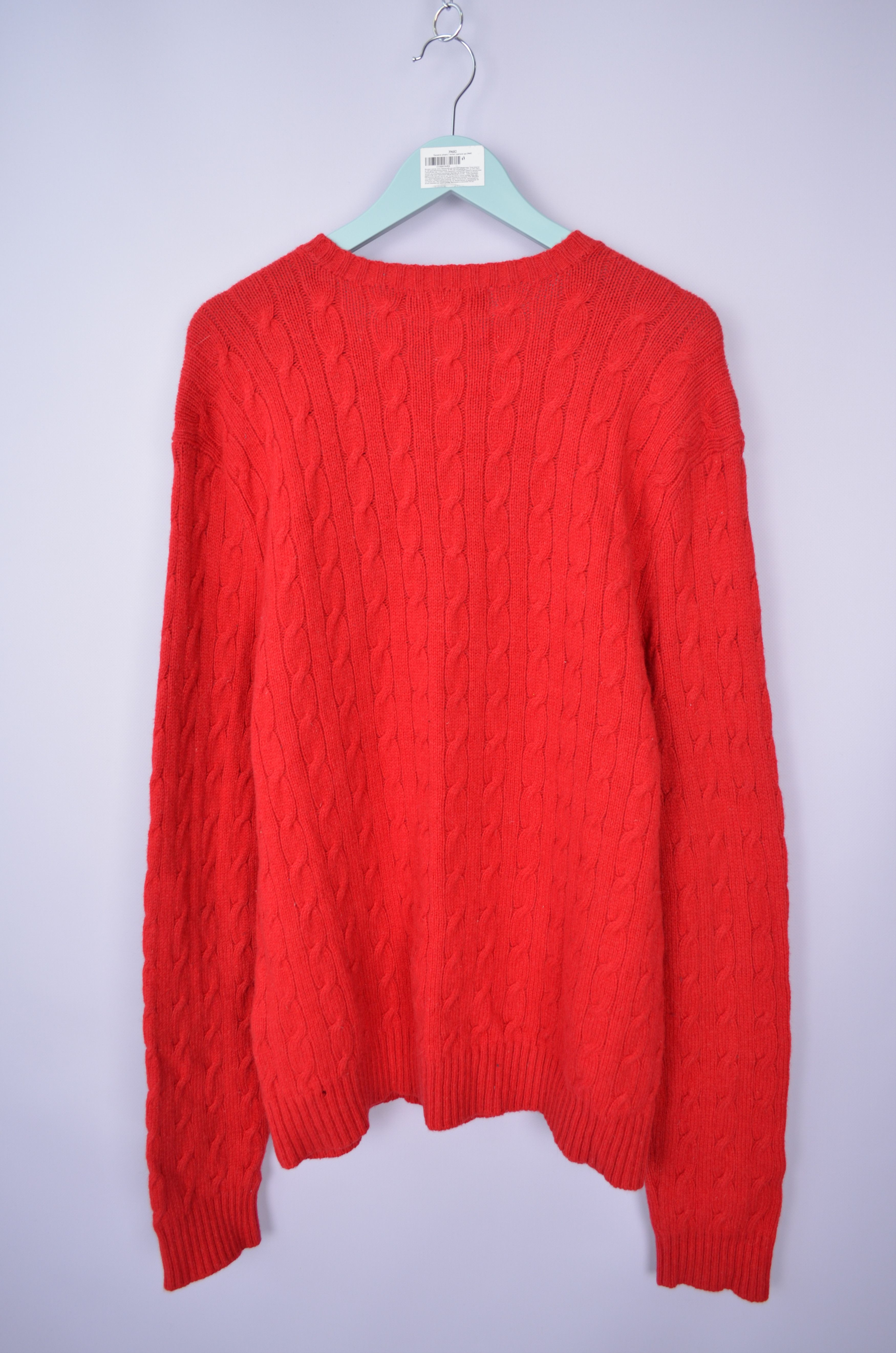 Designer × Polo Ralph Lauren Polo Ralph Lauren Cable Knit Red Wool/Angora Sweater Jumper Size US XL / EU 56 / 4 - 7 Thumbnail