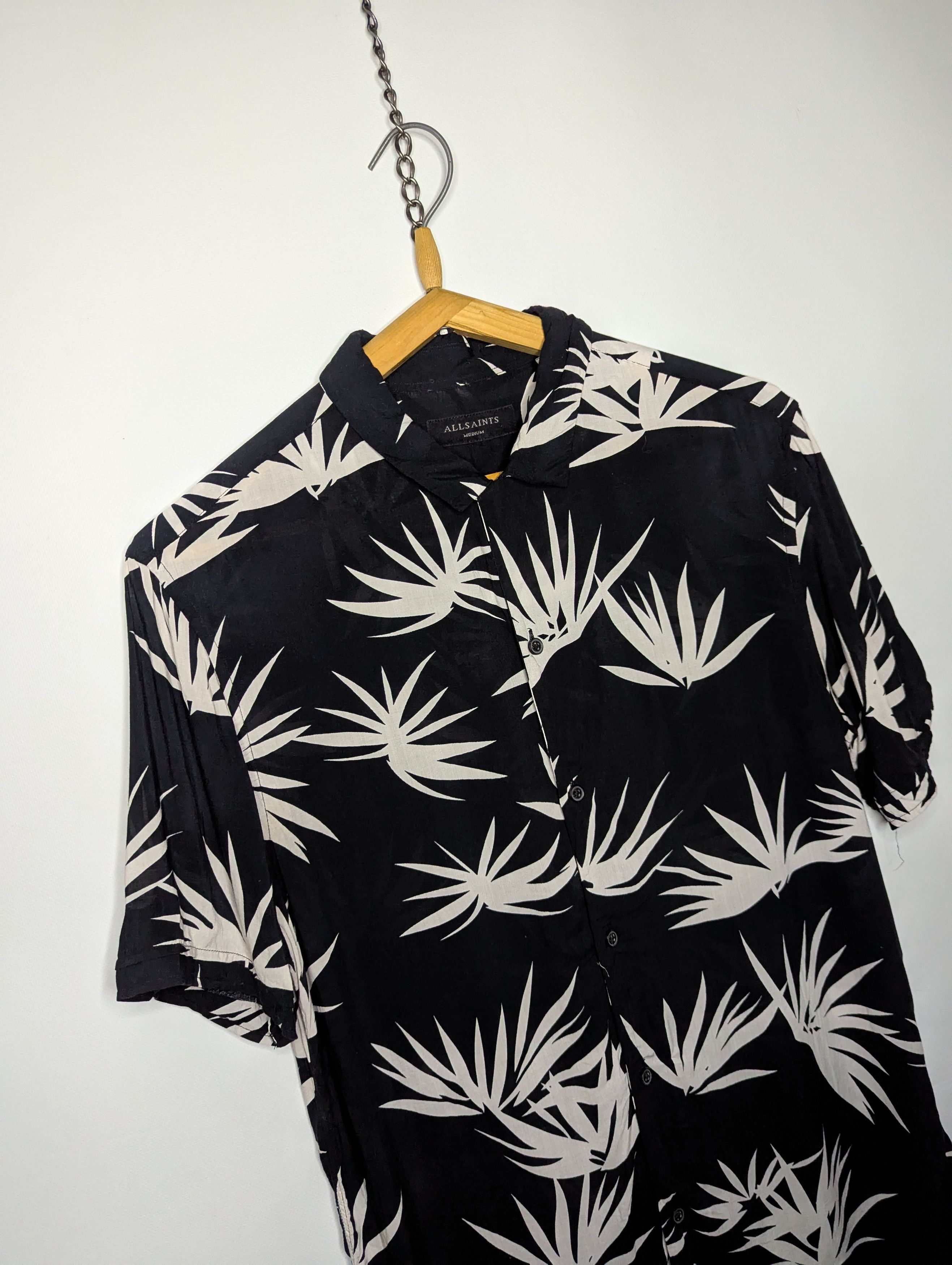 Allsaints ALLSAINTS BHUTAN Men`s Palm Tree Hawaiian Shir Size US M / EU 48-50 / 2 - 4 Thumbnail