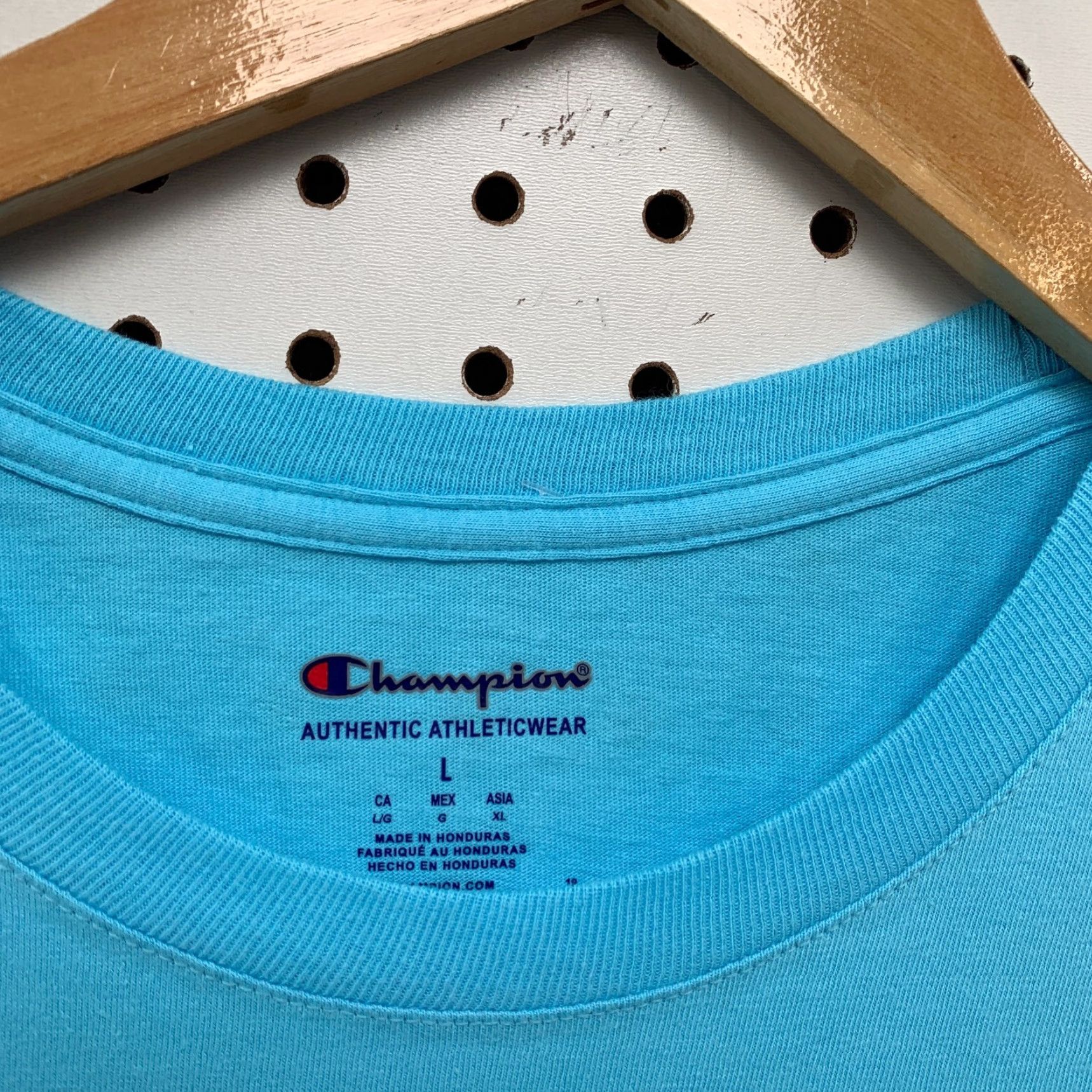 Champion VINTAGE Champion T-Shirt Adult Large Blue Tonal Spell Out Short Sleeve Mens Size US L / EU 52-54 / 3 - 7 Thumbnail