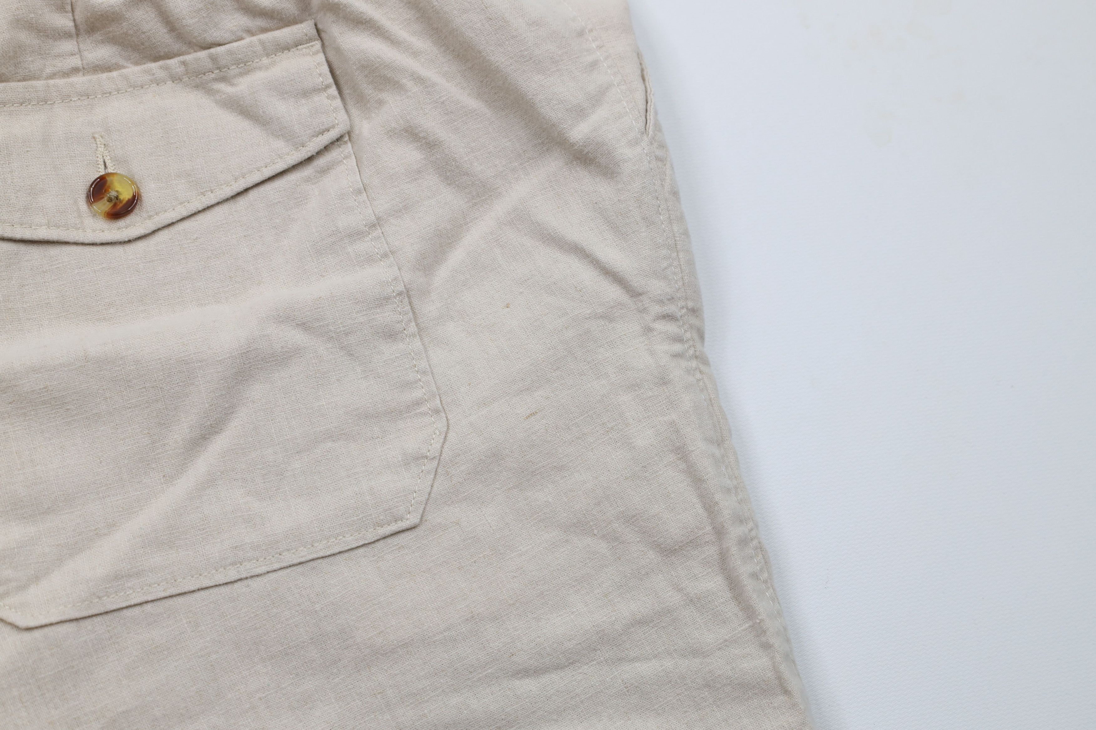 Vintage Vintage 90s Y2K Streetwear Fit Linen Blend Shorts Beige Size US 36 / EU 52 - 11 Thumbnail