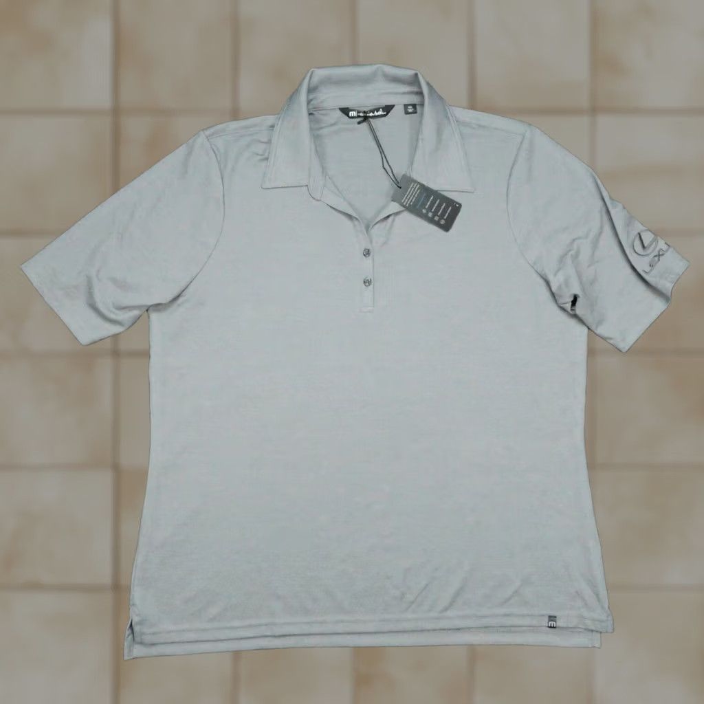 TravisMathew Travis Mathew Polo Shirt Women 2XL Gray Sunsetters Short Sleeve Golf Pique Moistu re Wicking Athletic Casual Travel Workwear Size XXL / US 16-18 / IT 52-54 - 1 Thumbnail