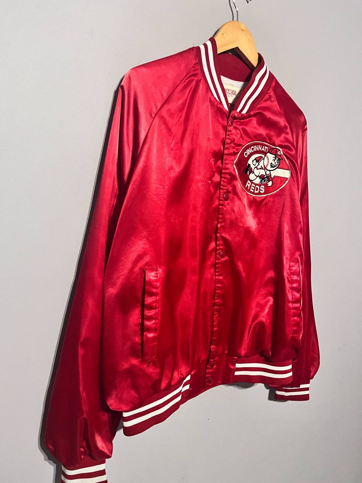 MLB × Vintage Vintage 80’s Satin Cincinnati Reds chalk line Jacket Size US XL / EU 56 / 4 - 6 Thumbnail