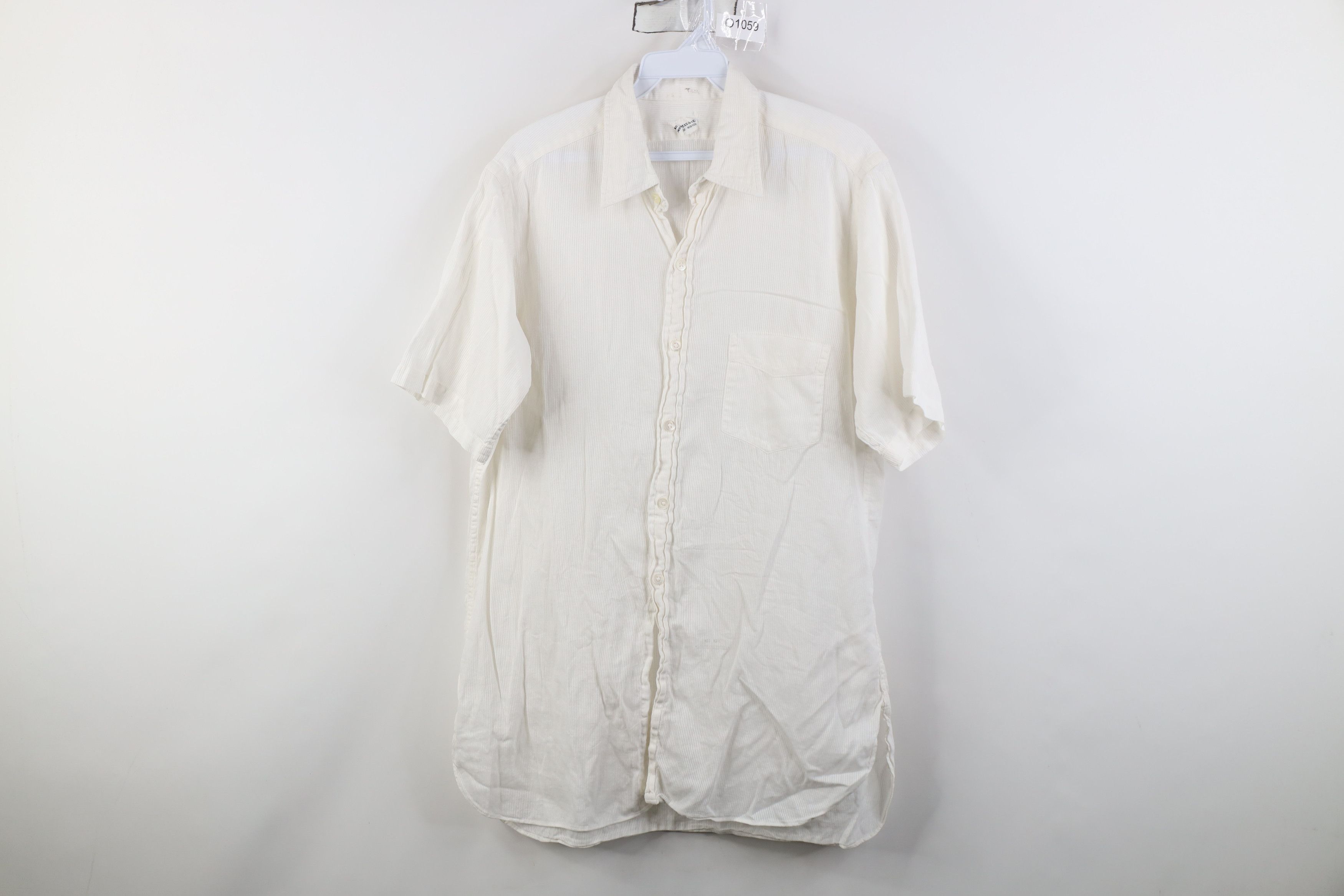 Vintage Vintage 50s Pearl Sheer Thermal Knit Button Shirt White USA Size US M / EU 48-50 / 2 - 1 Thumbnail