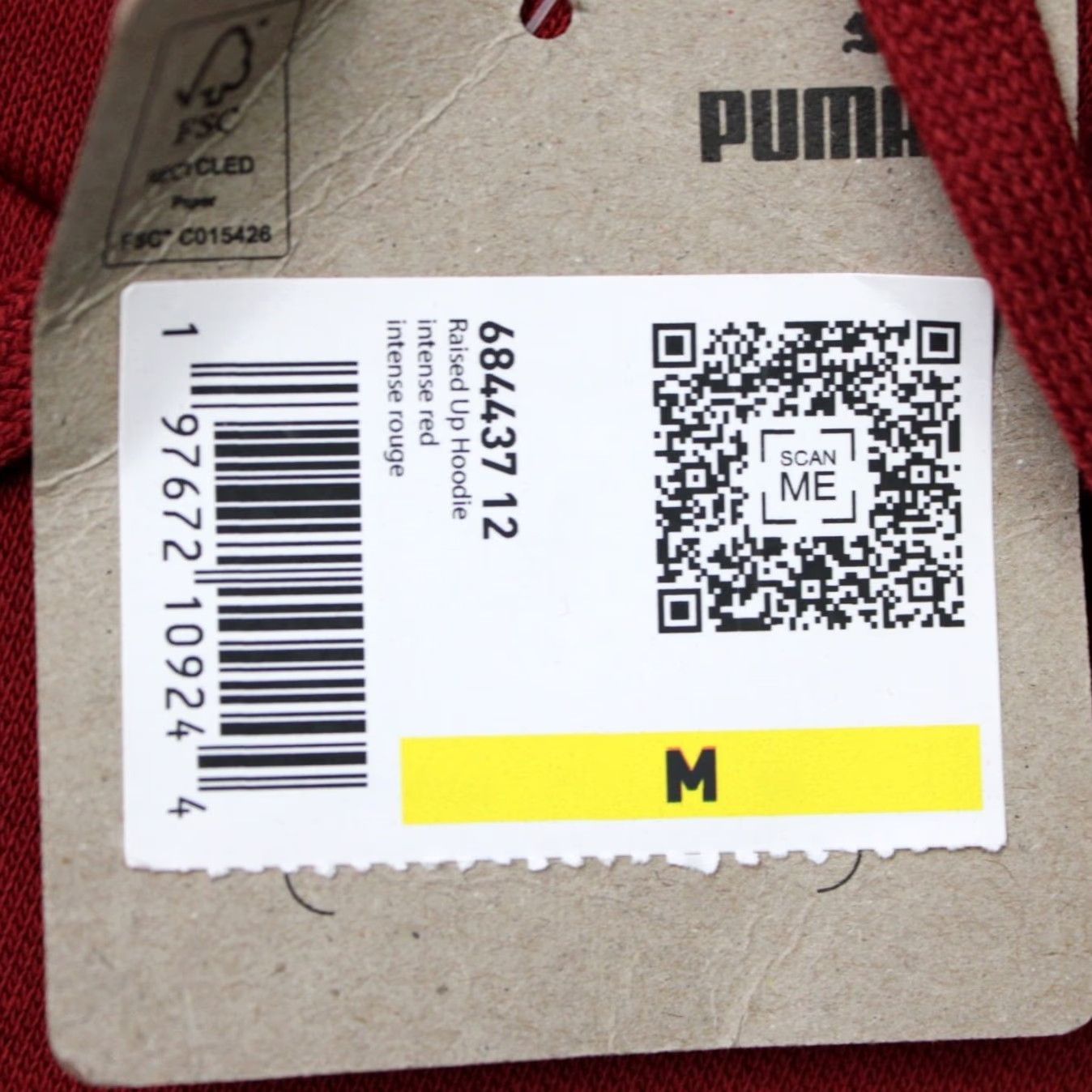 Puma PUMA Hoodie Mens Medium Red Up Hooded Sweatshirt Kangaroo Pocket NWT Size US M / EU 48-50 / 2 - 5 Thumbnail
