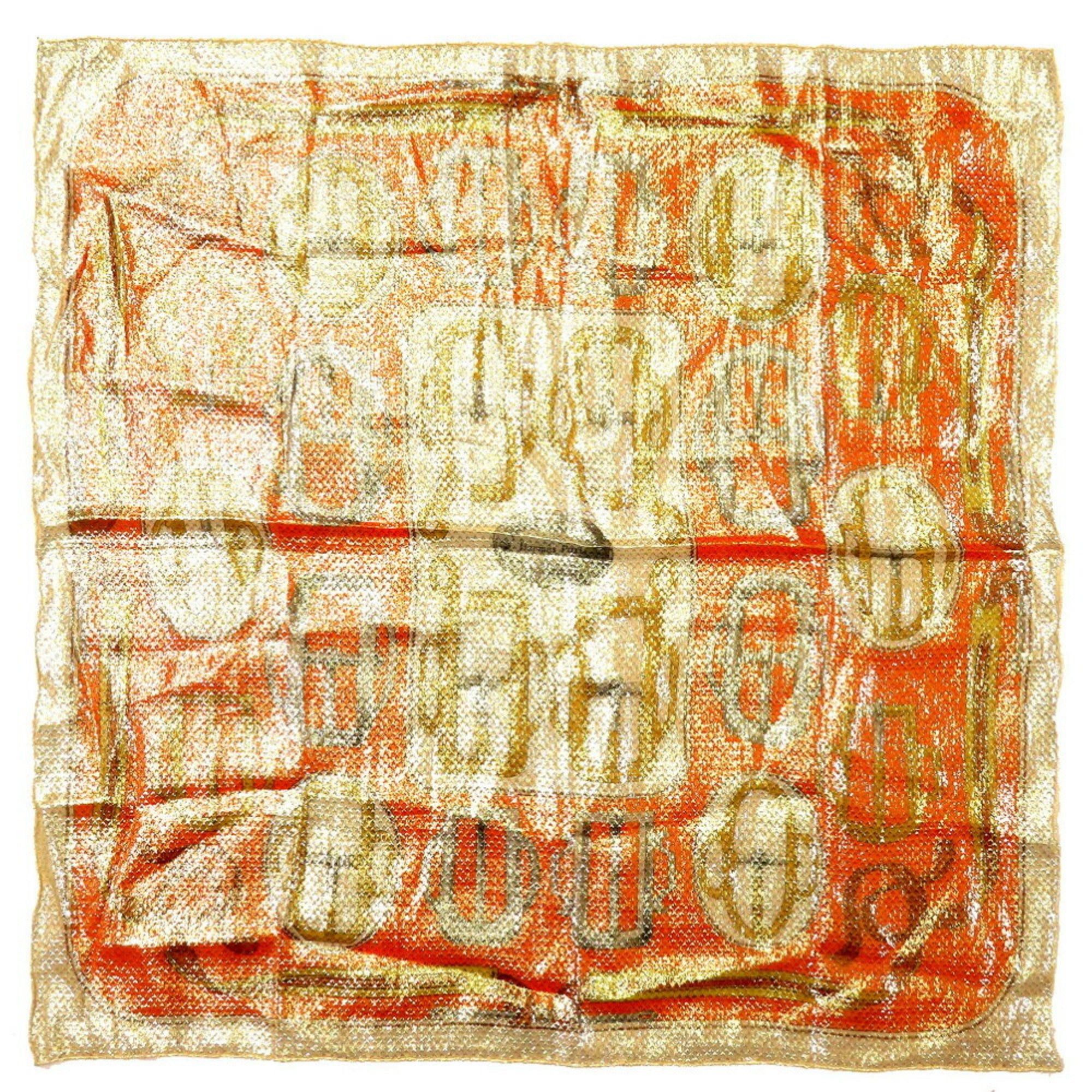 image of Hermes Carre 70 Bovclerie D'attelage Attrage Buckle Silk Polyester Orange Scarf Muffler in Black, W