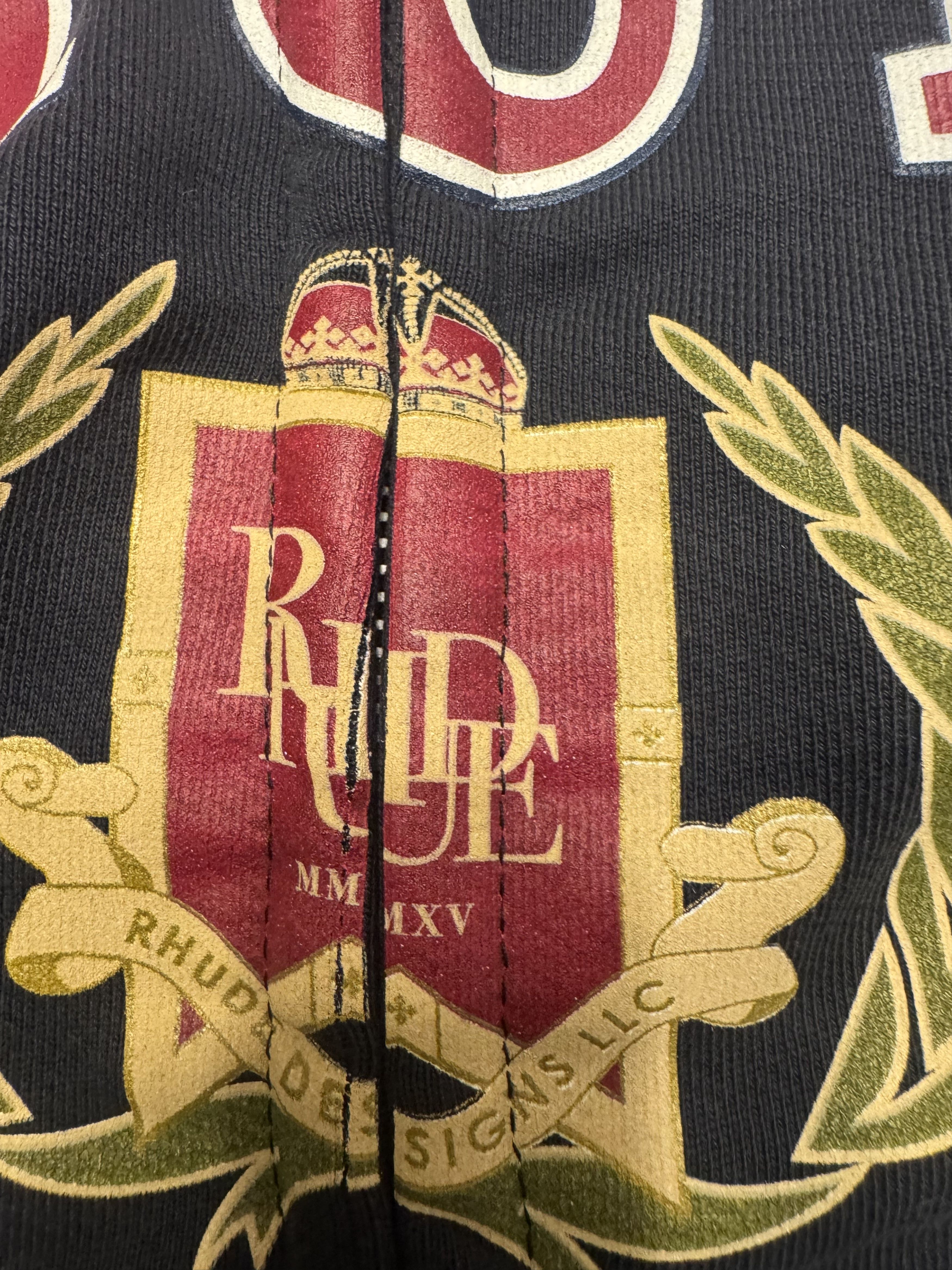 Rhude Rhude Bordeaux Grand Vin FullZip Fleece Men Hoodie Large Blk Size US M / EU 48-50 / 2 - 10 Thumbnail