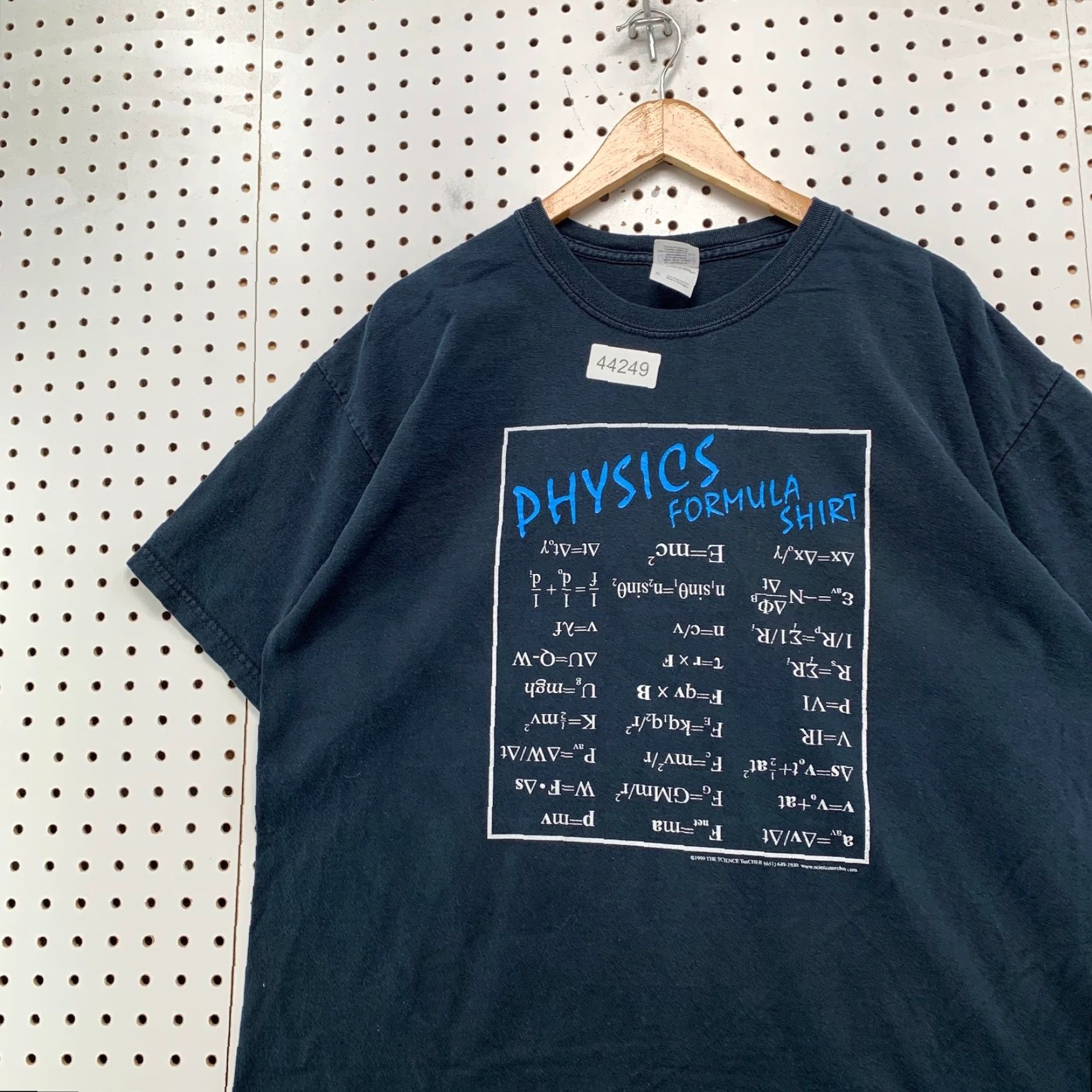 Gildan VINTAGE Funny Physics School T Shirt Mens XL Navy Blue Formula Graohic Tee Size US XL / EU 56 / 4 - 2 Thumbnail