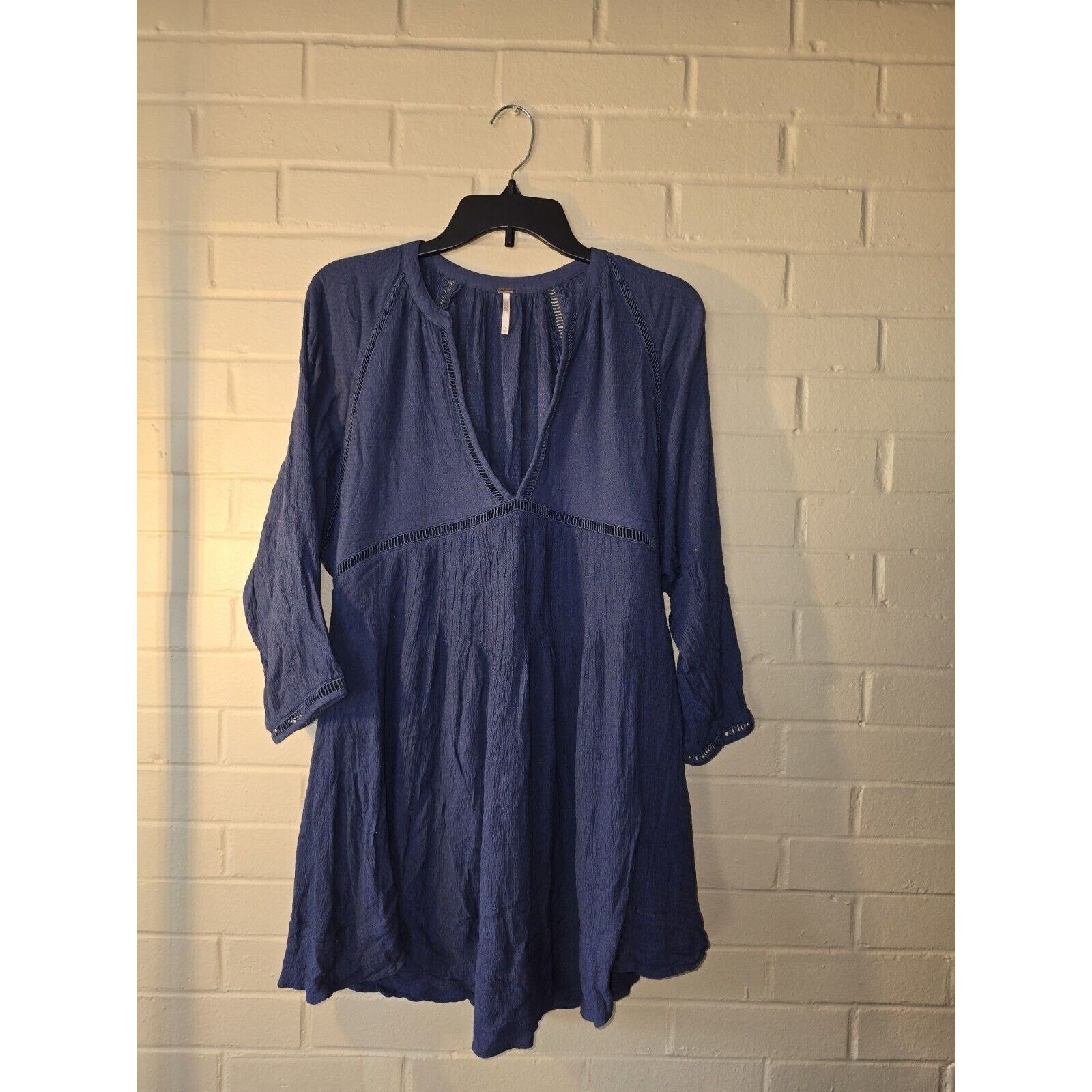 Free People Free People Go Lightly Deep V-Neck Swing Mini Dress Size XS Size XS / US 0-2 / IT 36-38 - 1 Thumbnail