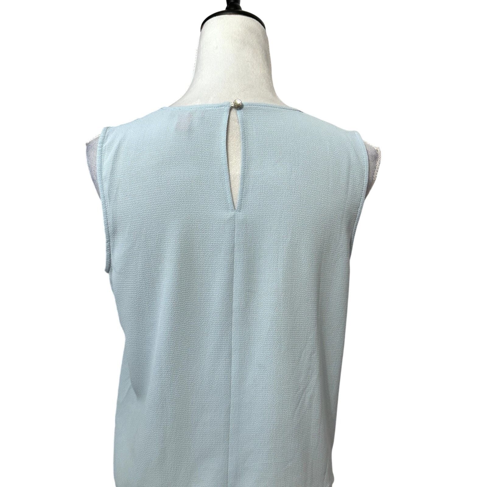 Vince Camuto Vince Camuto Blouse Scoop Neck Keyhole Back Blue Women's S Size S / US 4 / IT 40 - 6 Thumbnail