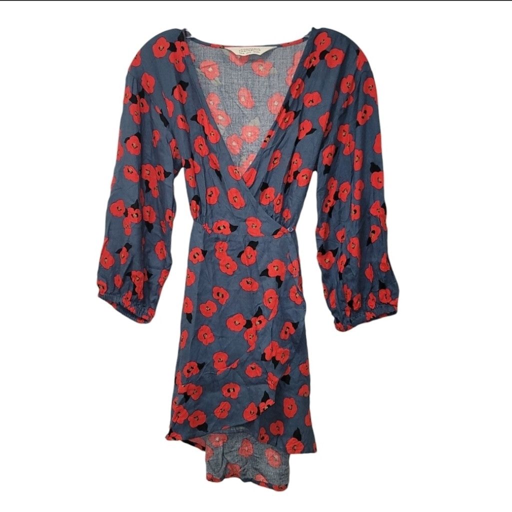 Other EUC Compania Fantastica Poppy Wrap Mini Dress Size XS / US 0-2 / IT 36-38 - 4 Thumbnail