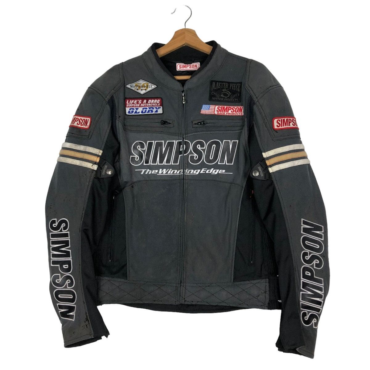 Hein Gericke 🔥VINTAGE DRAG RACING BIKER MOTORCROSS SIMPSON BIG LOGO Size US L / EU 52-54 / 3 - 1 Thumbnail