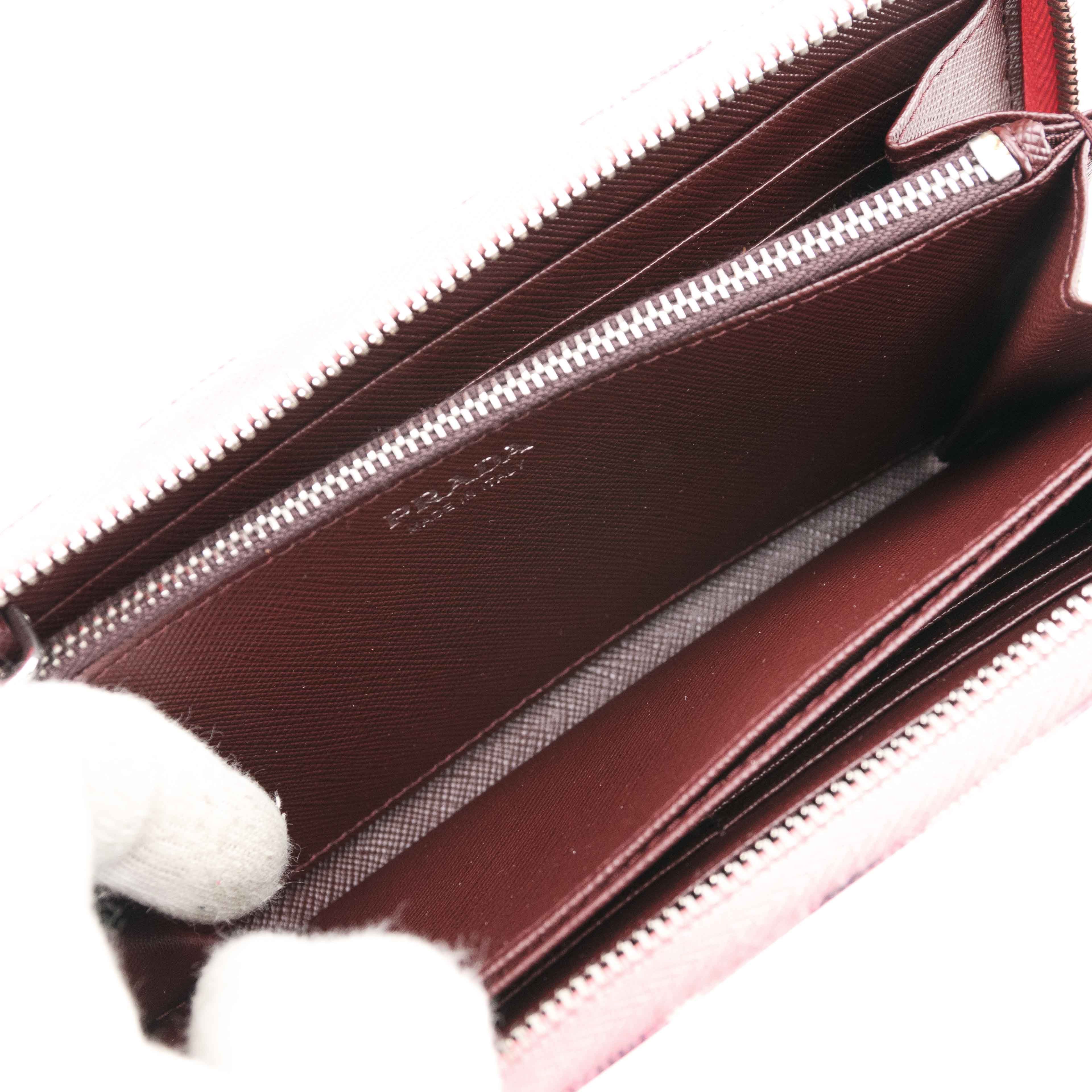Prada PRADA Zip Around Long Saffiano Leather Wallet Size ONE SIZE - 16 Thumbnail