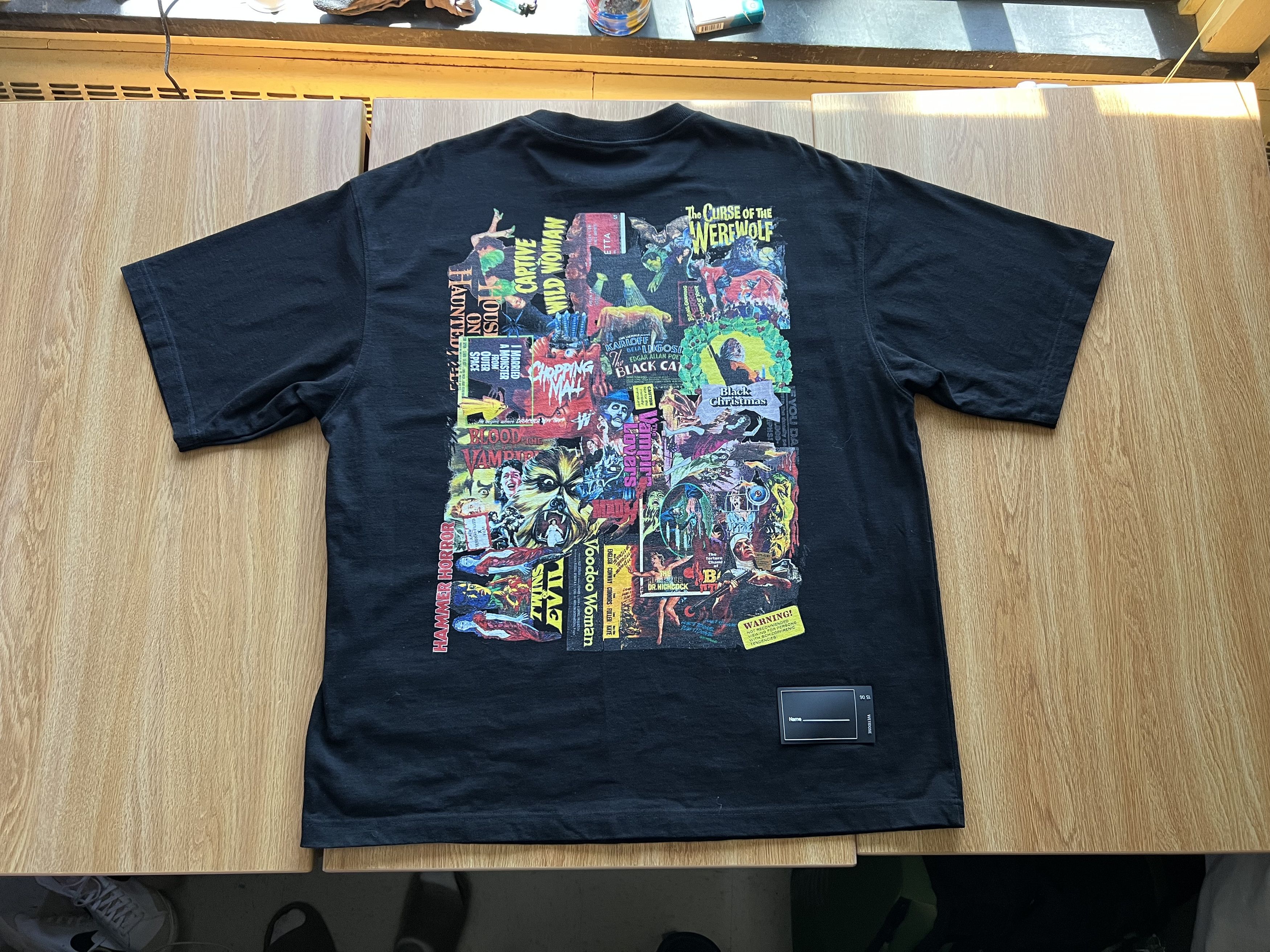 WE11DONE We11done Horror Graphic Oversized T-Shirt - Size S Fits M/L Size US S / EU 44-46 / 1 - 1 Thumbnail