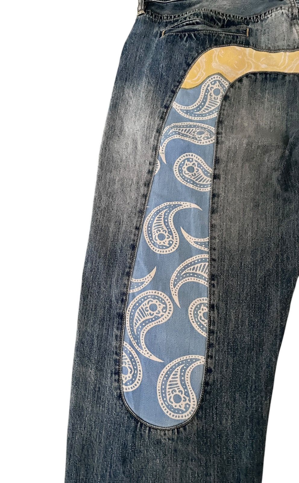Japanese Brand Rare Vintage Japanese Brand Peacock Patchwork Jeans 2000s Size US 40 / EU 56 - 5 Thumbnail