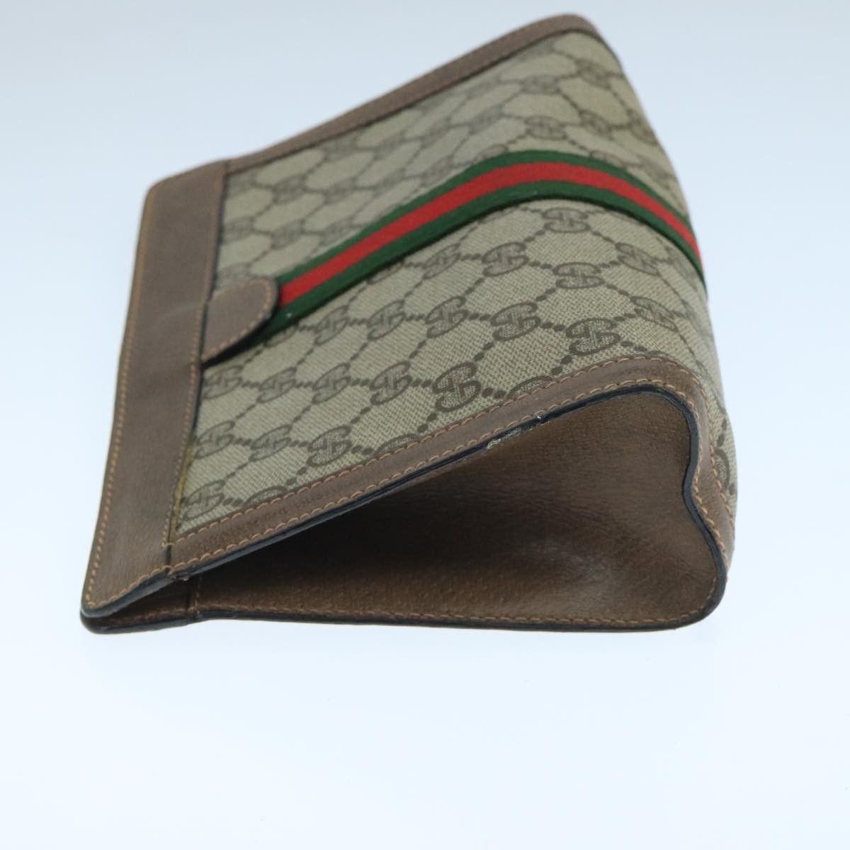 Gucci GUCCI GG Supreme Web Sherry Line Clutch Bag Pvc Beige Red Size ONE SIZE - 4 Thumbnail