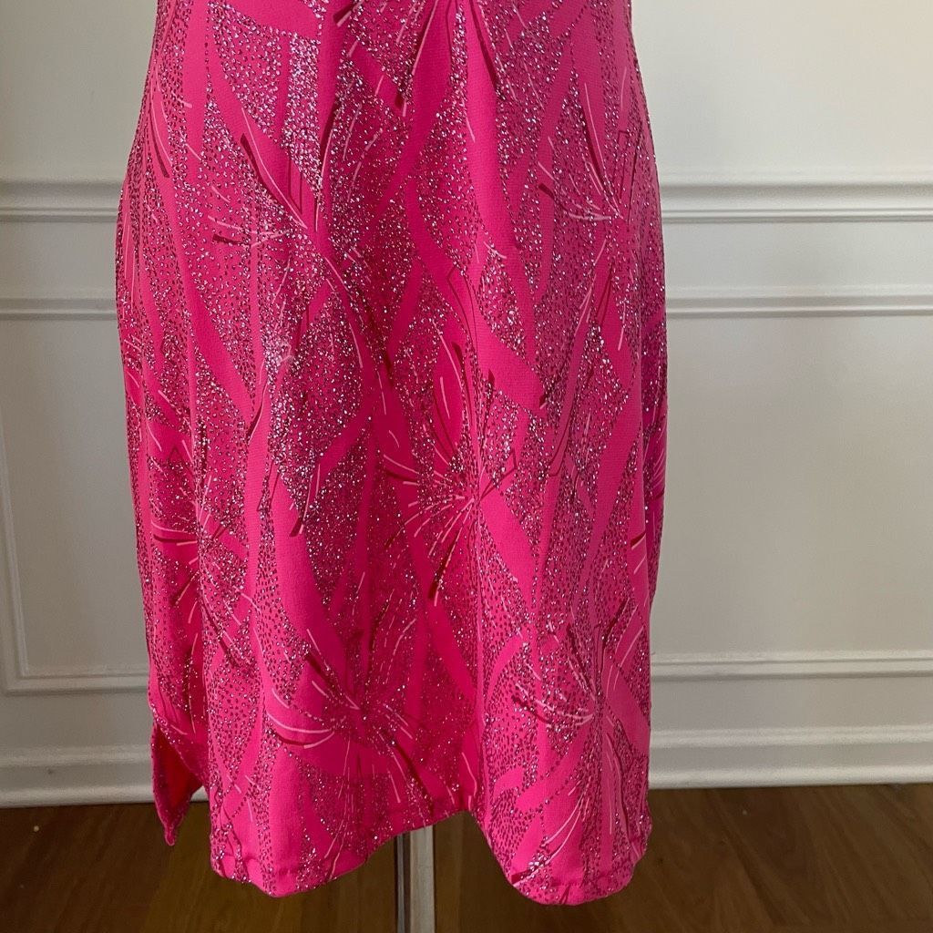 Vintage Vintage Y2K Ynes Stretchy BodyCon Mini Dress Bold Pink Glitt Size S / US 4 / IT 40 - 5 Thumbnail