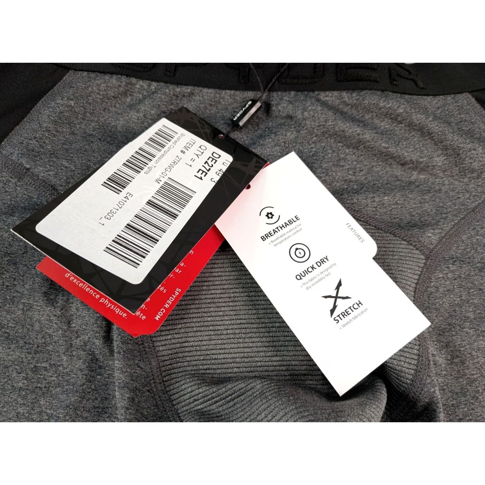 Spyder Spyder Pants Mens Medium Gray ProWeb Brushed Compression Tights Leggings Size US 31 - 6 Thumbnail