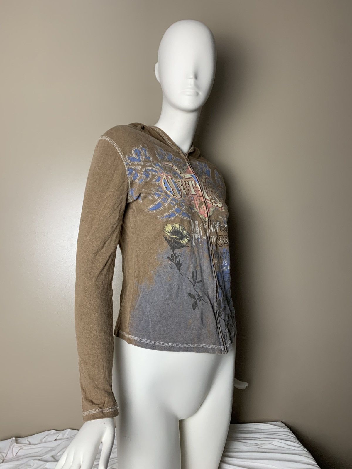 Ed Hardy × If Six Was Nine × Vintage Y2K GLAMOUR ZIP HOODIE JAPANESE JUICY COUTURE STYLE Size M / US 6-8 / IT 42-44 - 4 Thumbnail