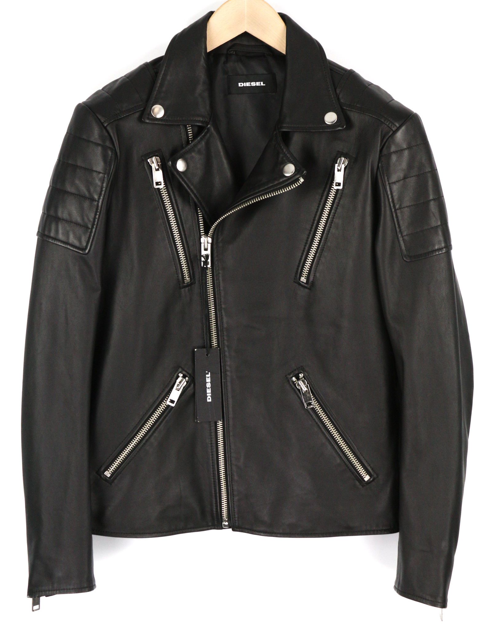 Diesel R-PUSMIR M Black Sheep Leather Zip Lined Jacket 81721 Size US M / EU 48-50 / 2 - 1 Thumbnail