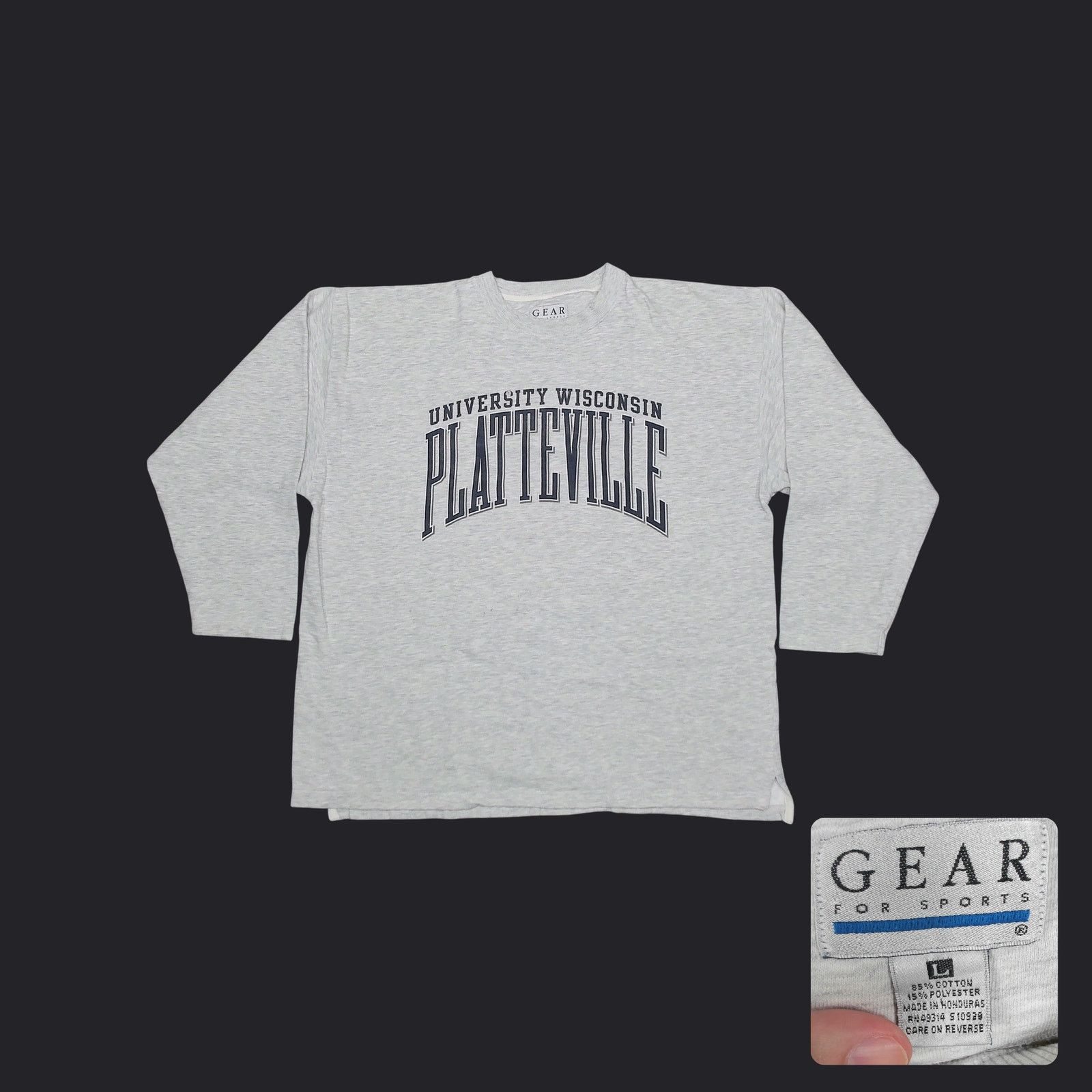 Gear for Sports VTG 90s Gear For Sports Wisconsin Platteville Sweatshirt XXL Size US XXL / EU 58 / 5 - 1 Thumbnail