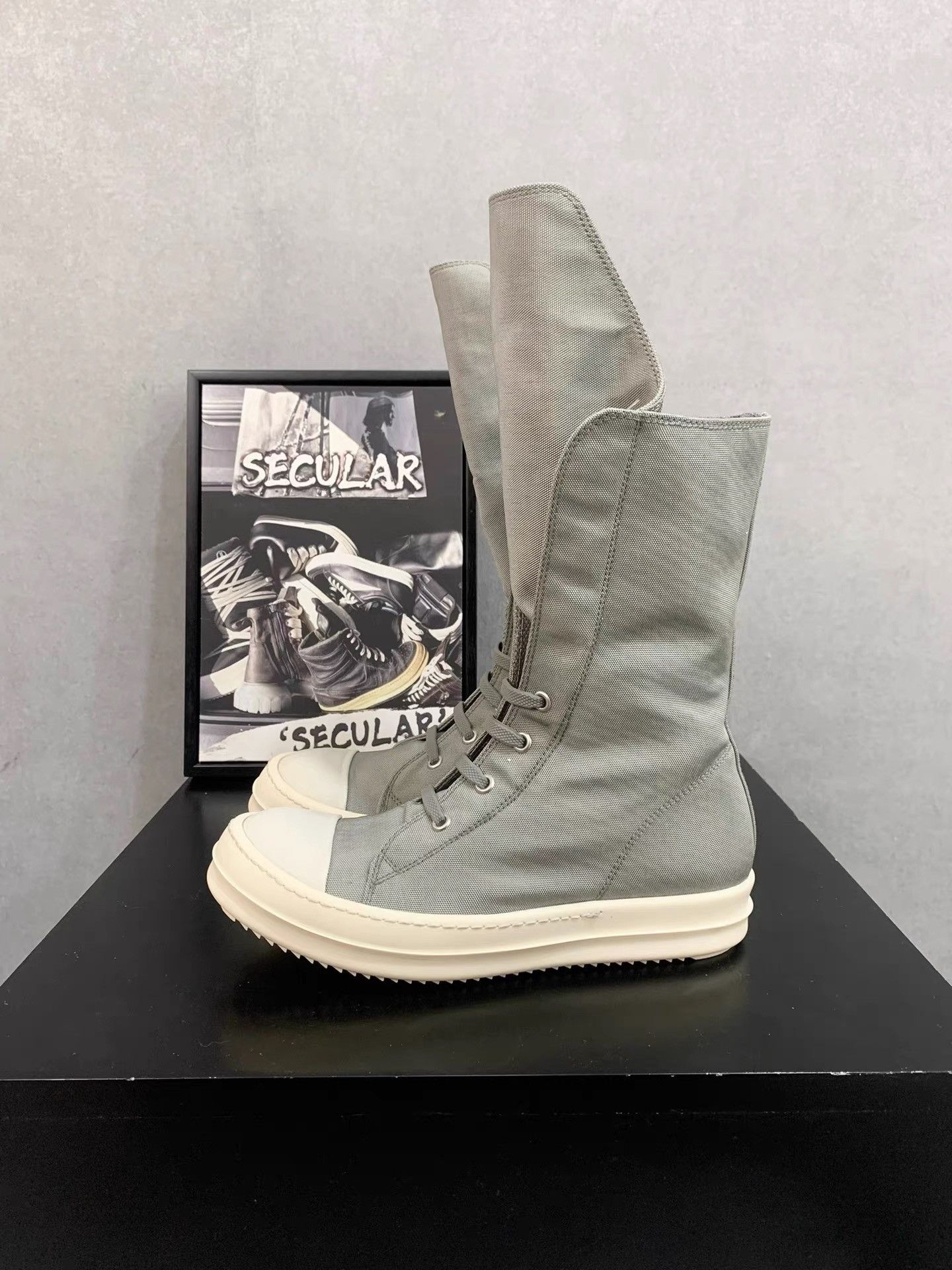 Rick Owens Rick Owens 16FW Olive Green Extended Tongue High Tops K34 Size US 6 / IT 36 - 4 Thumbnail