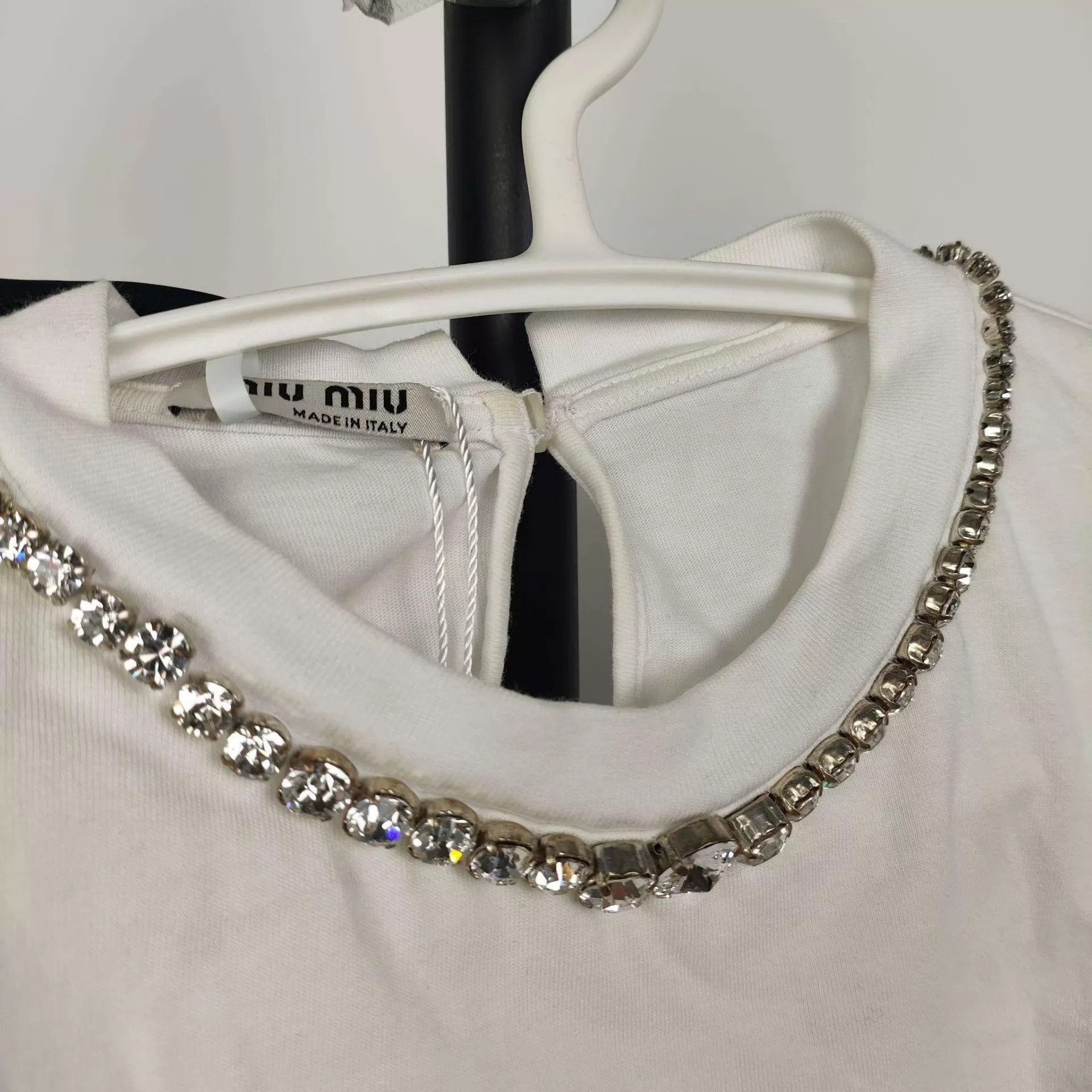 Miu Miu Miu Miu Crystal Long Sleeve White XS Size XS / US 0-2 / IT 36-38 - 3 Thumbnail
