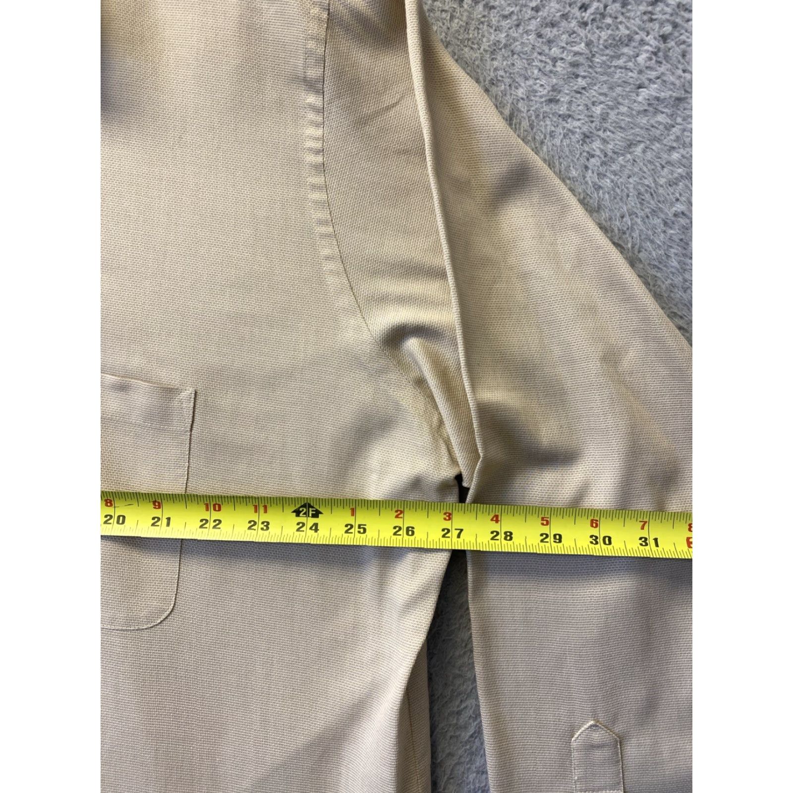 Geoffrey Beene Geoffrey Beene Men's Dress Shirt 18.5/36 Wrinkle Free Tan Button Up Formal Fitted Size 48R - 5 Thumbnail