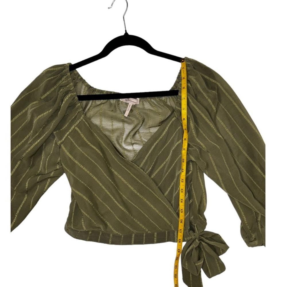 Designer BCBGeneration l Green Faux Wrap Blouse Small Size S / US 4 / IT 40 - 4 Thumbnail