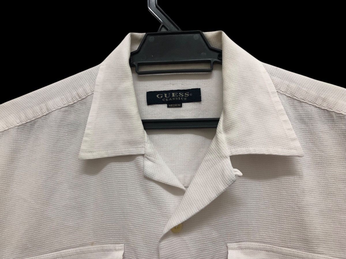 Guess × Vintage GUESS CLASSIC OPEN COLLAR DOUBLE POCKET WAFFLE COTTON SHIRT Size US M / EU 48-50 / 2 - 6 Thumbnail