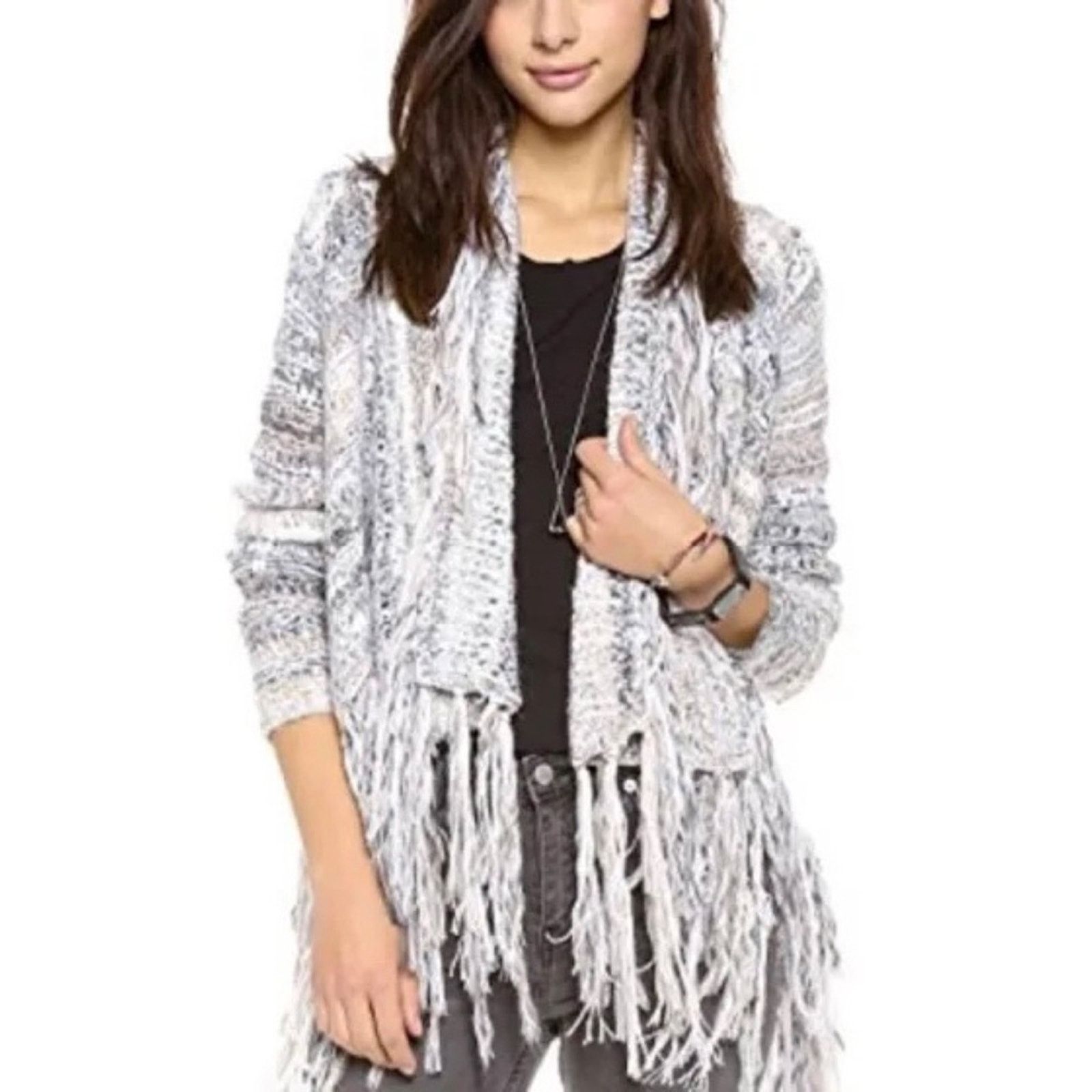 Free People Free People Birkenstock Fringe Cardigan Size M / US 6-8 / IT 42-44 - 12 Thumbnail