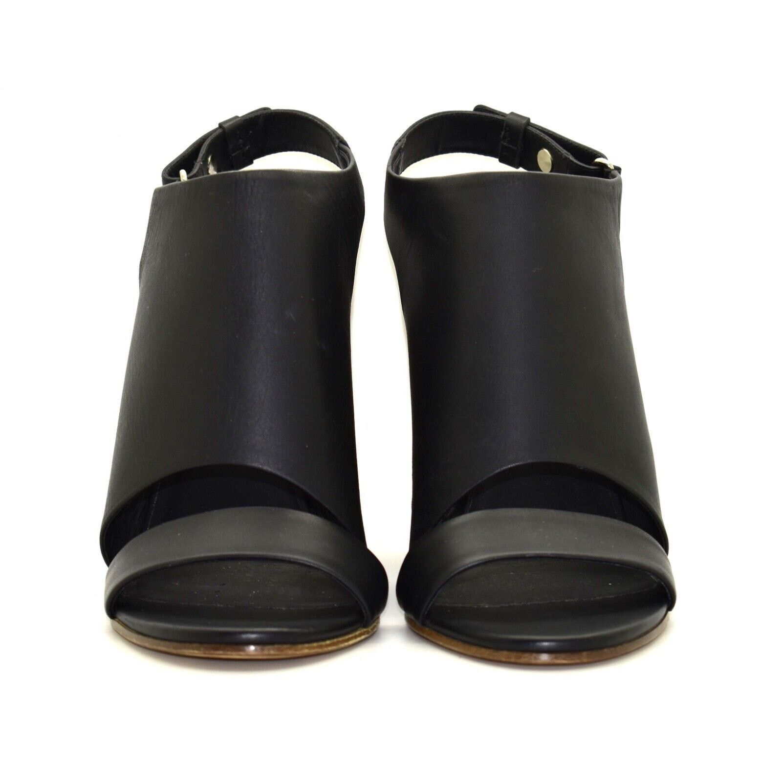 Vince NEW VINCE Black Leather Open Toe High Wedge Sandals 8 M $425 Size US 8 / IT 38 - 5 Thumbnail