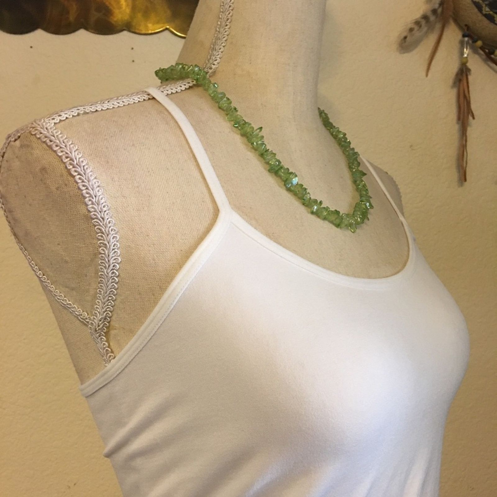 Vintage Vintage peridot aurora borealis glass necklace Size ONE SIZE - 2 Thumbnail