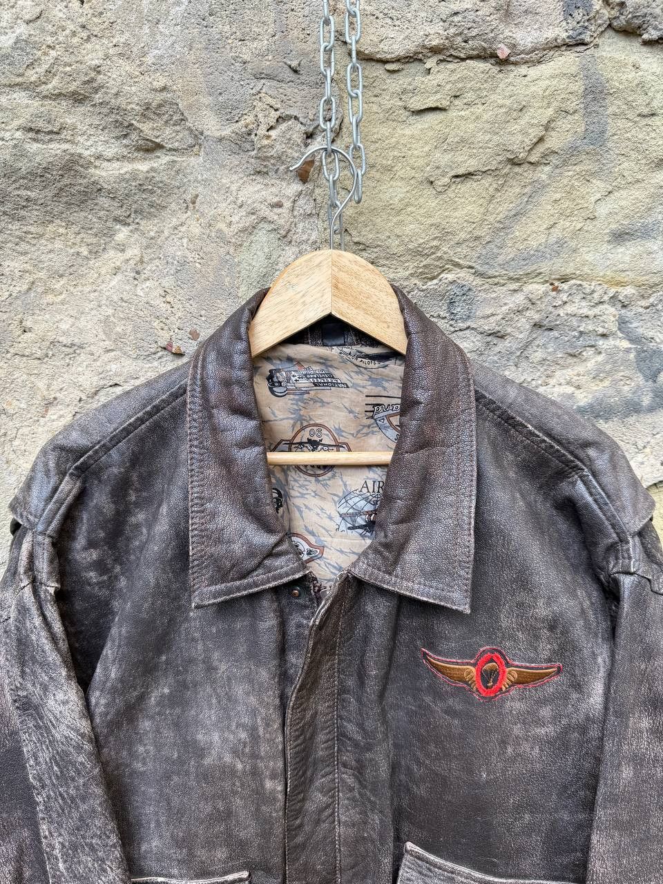 Vintage Vintage 90s Oversized Distressed Leather Bomber Jacket Size US XL / EU 56 / 4 - 7 Thumbnail